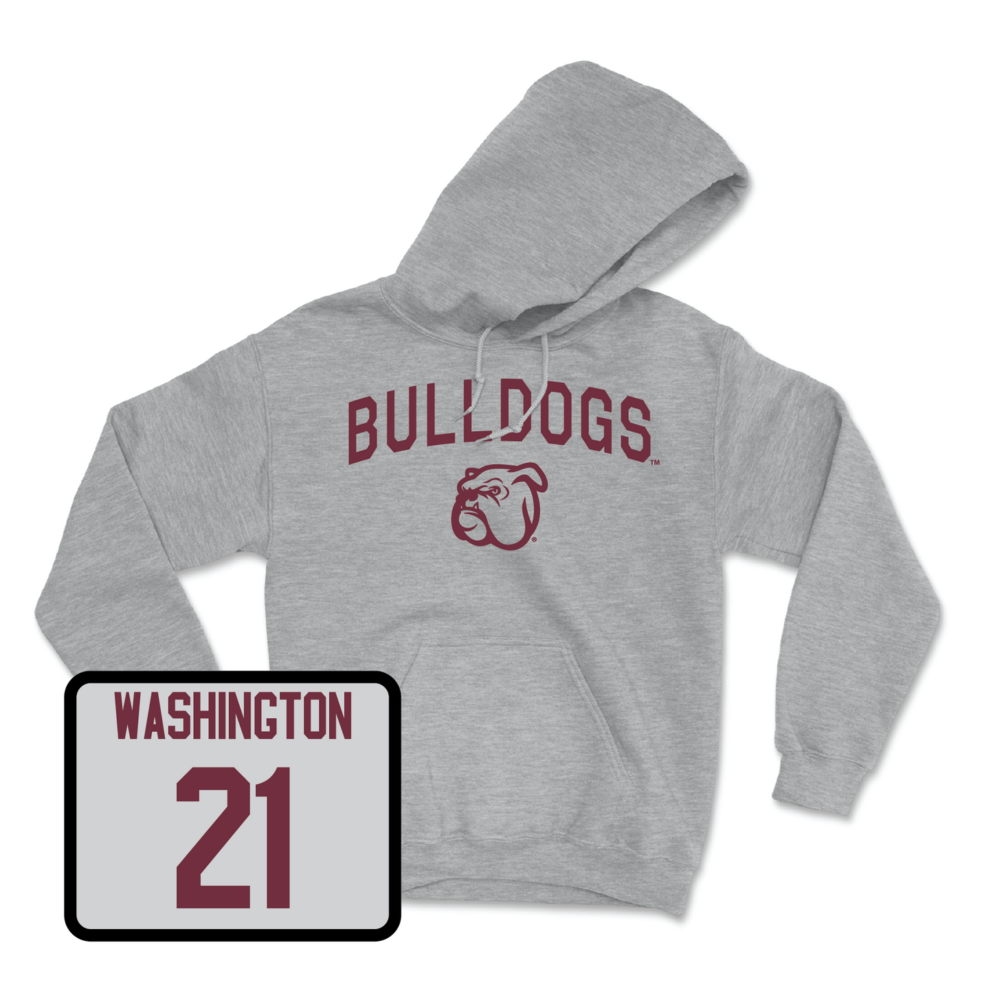 Sport Grey Football Bulldogs Hoodie 2X-Large / Hunter Washington | #21