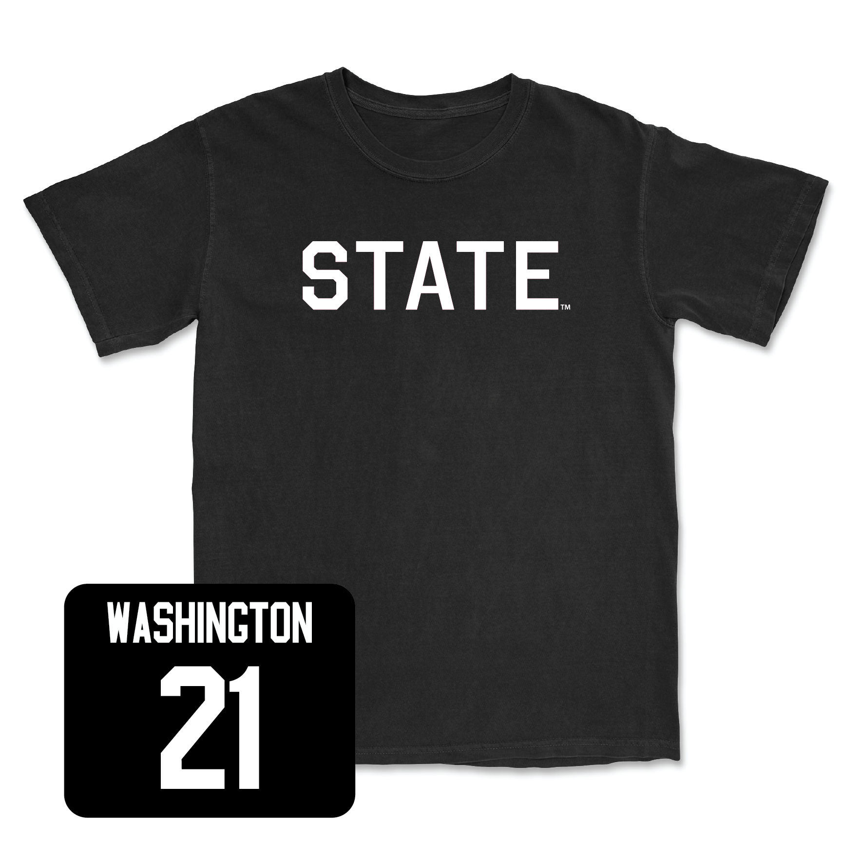 Black Football State Tee Large / Hunter Washington | #21
