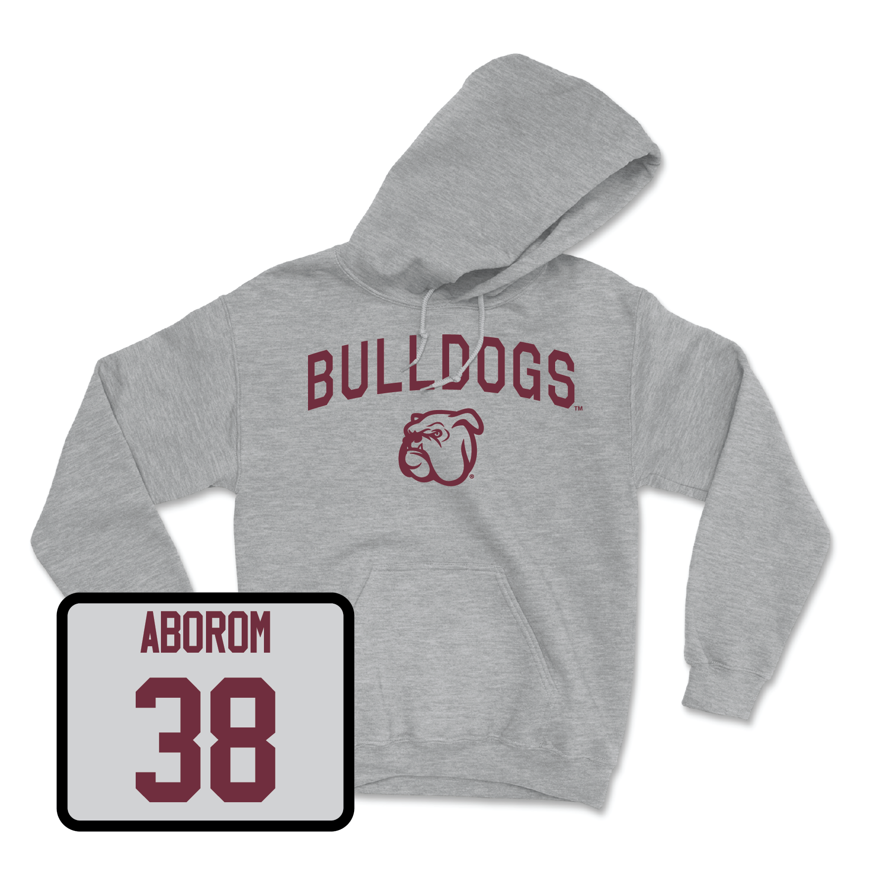 Sport Grey Football Bulldogs Hoodie Large / Jaylen Aborom | #38