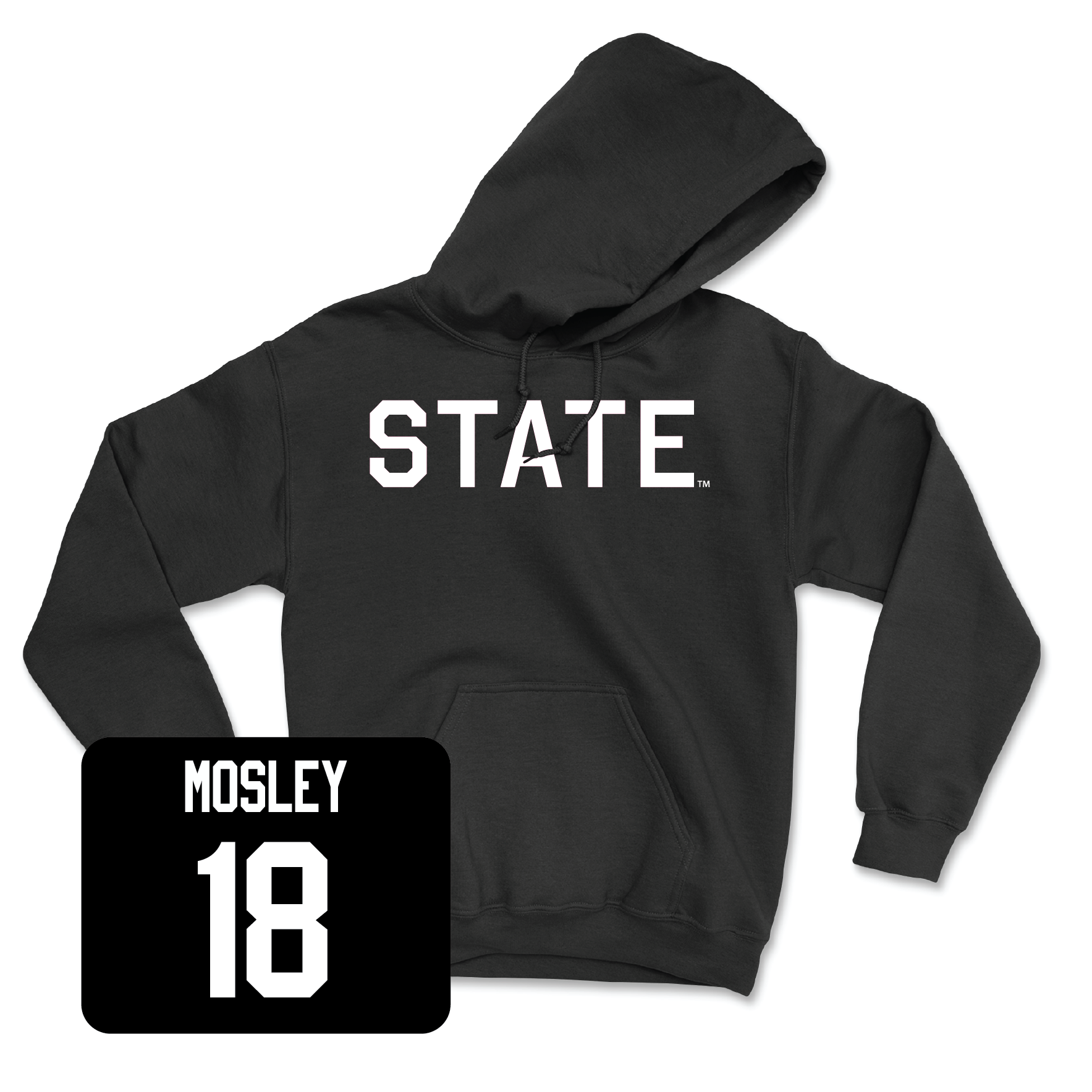 Black Football State Hoodie Youth Small / Jordan Mosley | #18