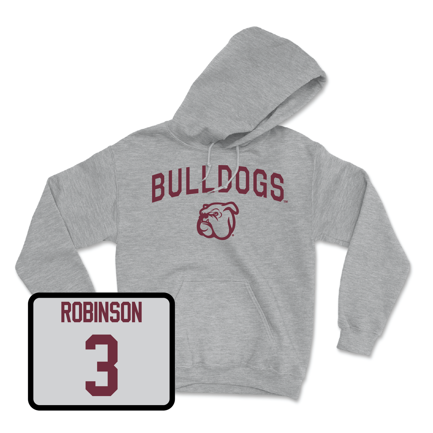 Sport Grey Football Bulldogs Hoodie Large / Justin Robinson | #3