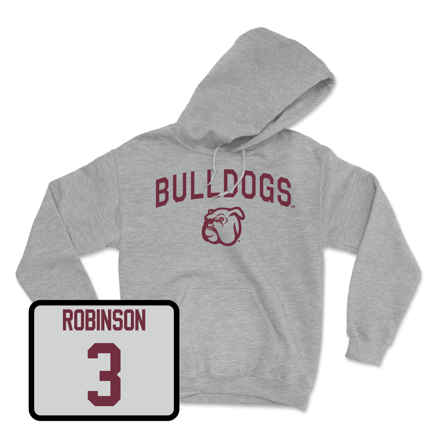 Sport Grey Football Bulldogs Hoodie X-Large / Justin Robinson | #3