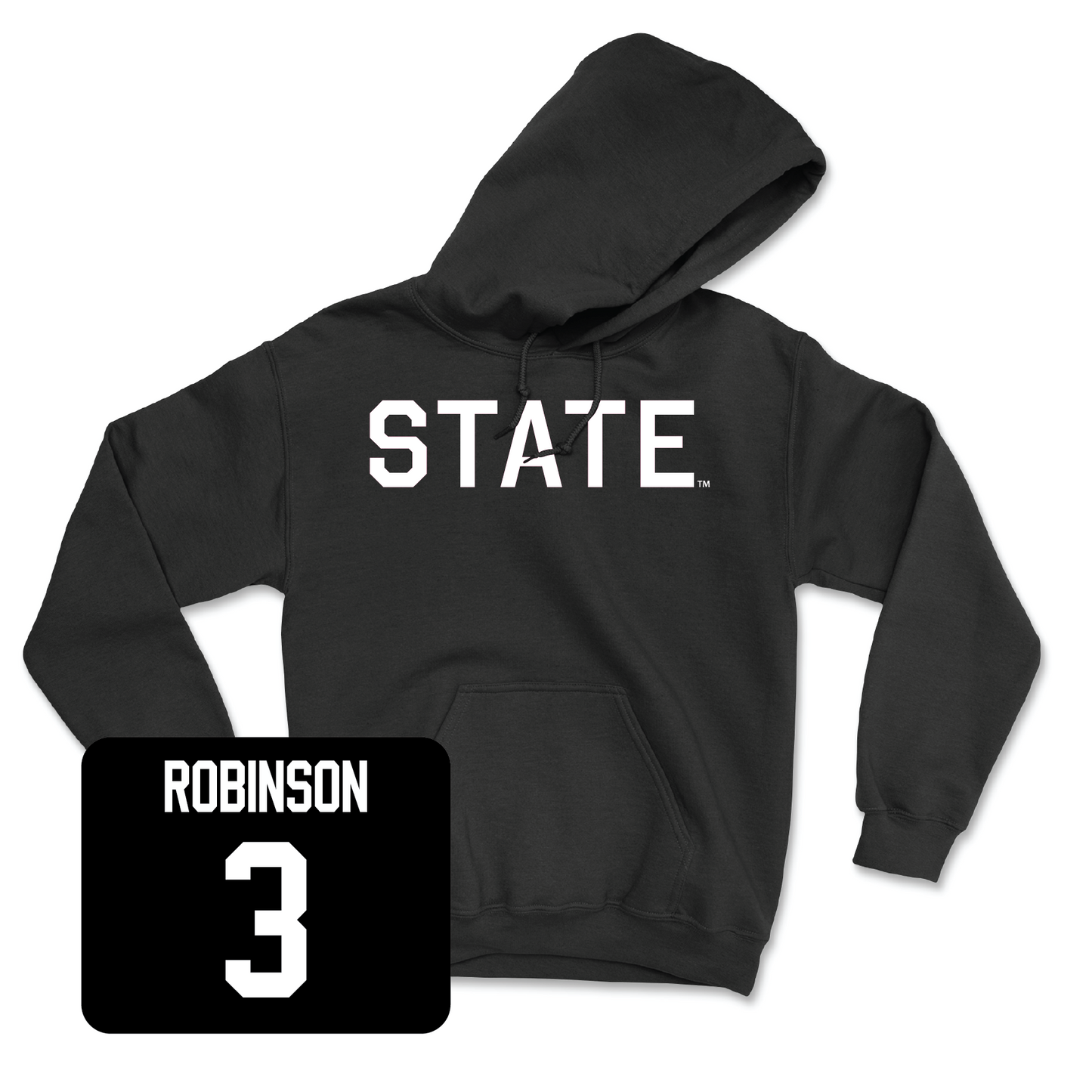 Black Football State Hoodie Large / Justin Robinson | #3