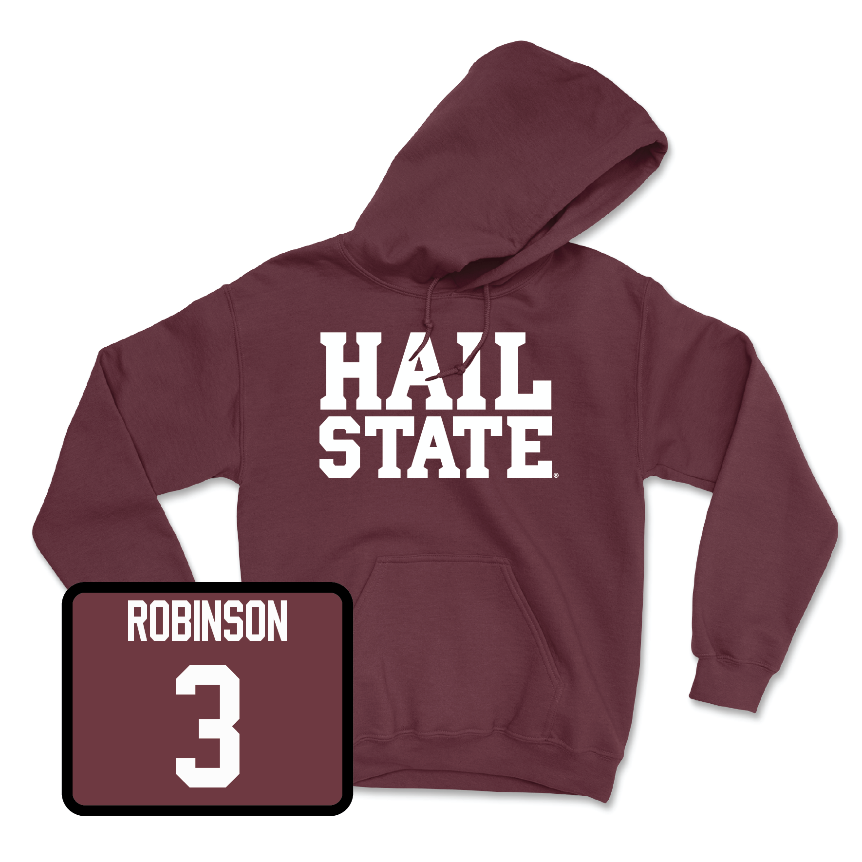 Maroon Football Hail Hoodie Medium / Justin Robinson | #3
