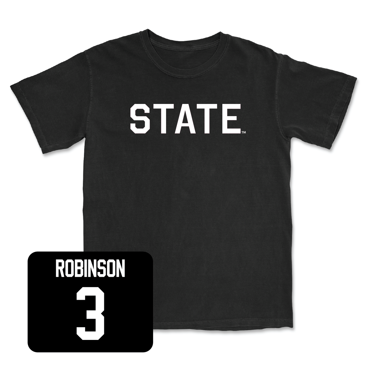 Black Football State Tee Youth Large / Justin Robinson | #3