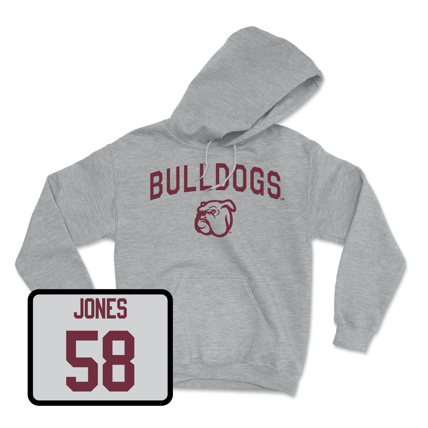 Sport Grey Football Bulldogs Hoodie Small / Kameron Jones | #58