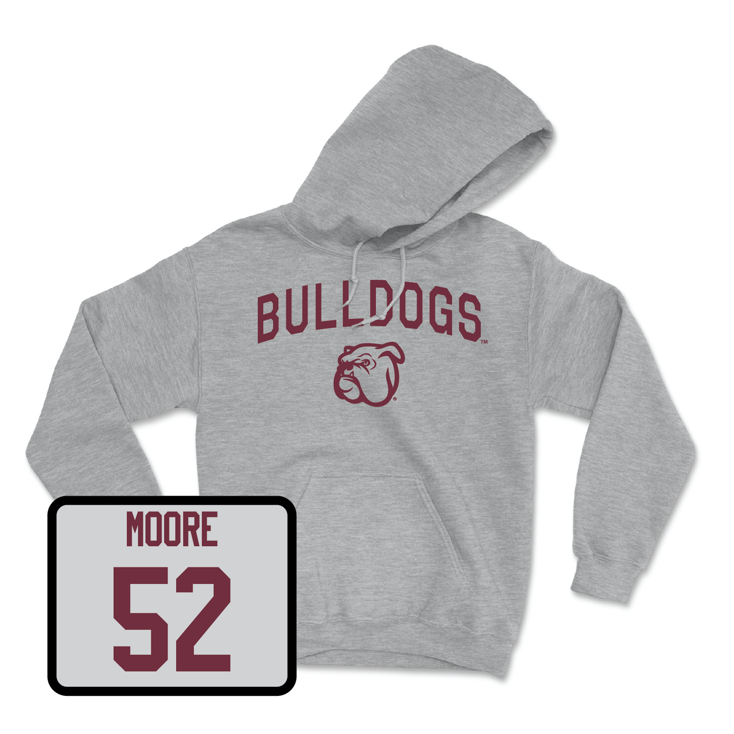 Sport Grey Football Bulldogs Hoodie Small / Khalid Moore | #52