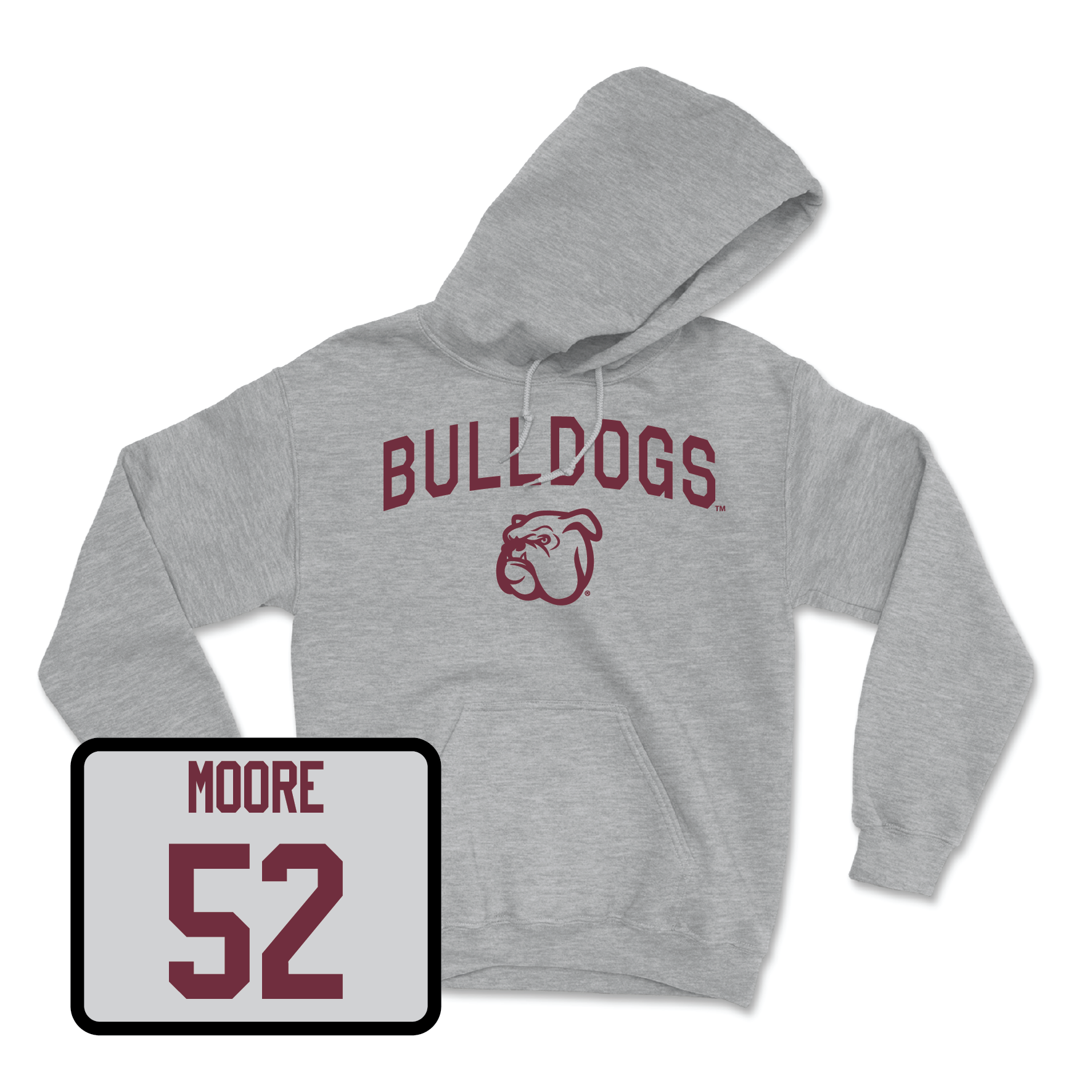Sport Grey Football Bulldogs Hoodie Youth Medium / Khalid Moore | #52