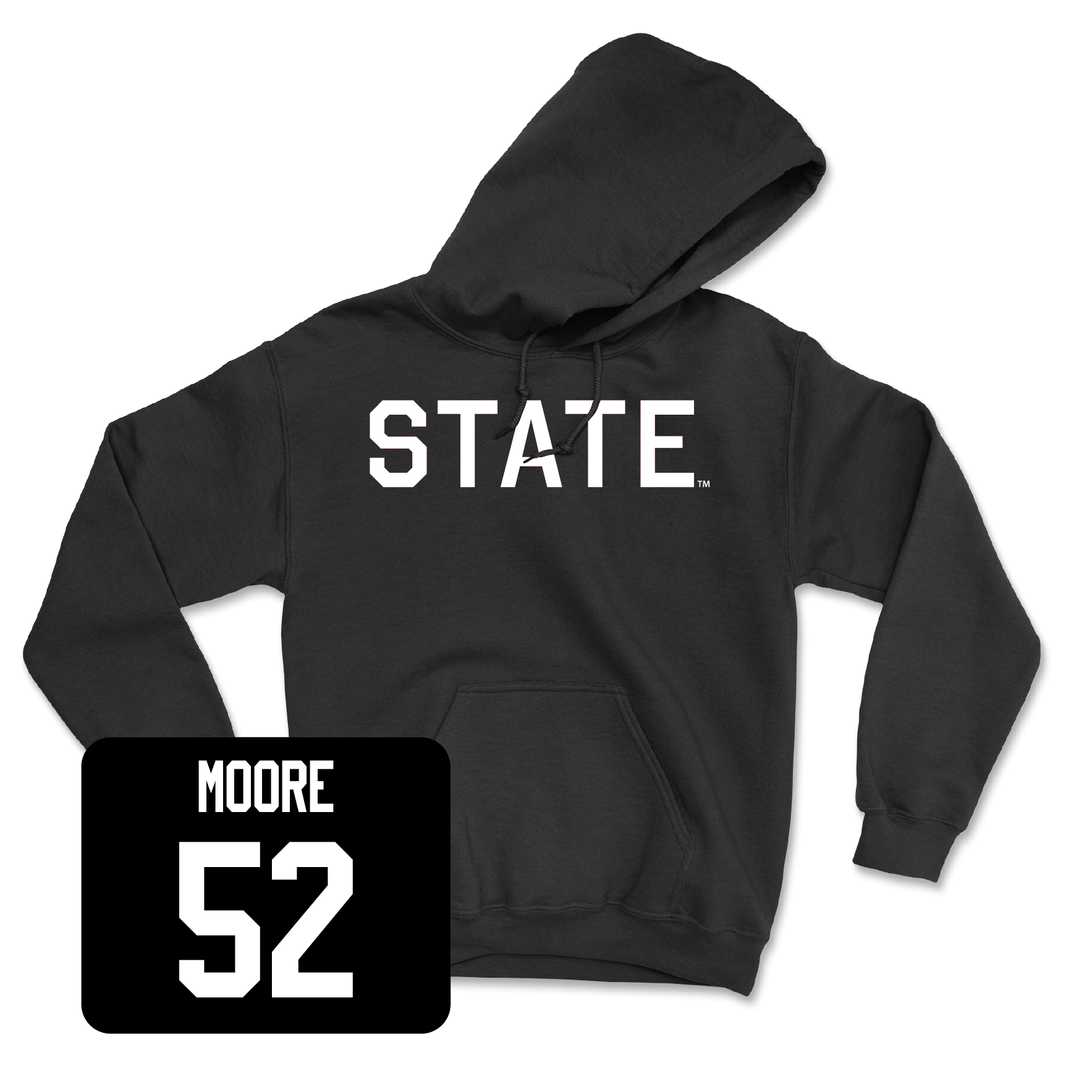 Black Football State Hoodie Large / Khalid Moore | #52