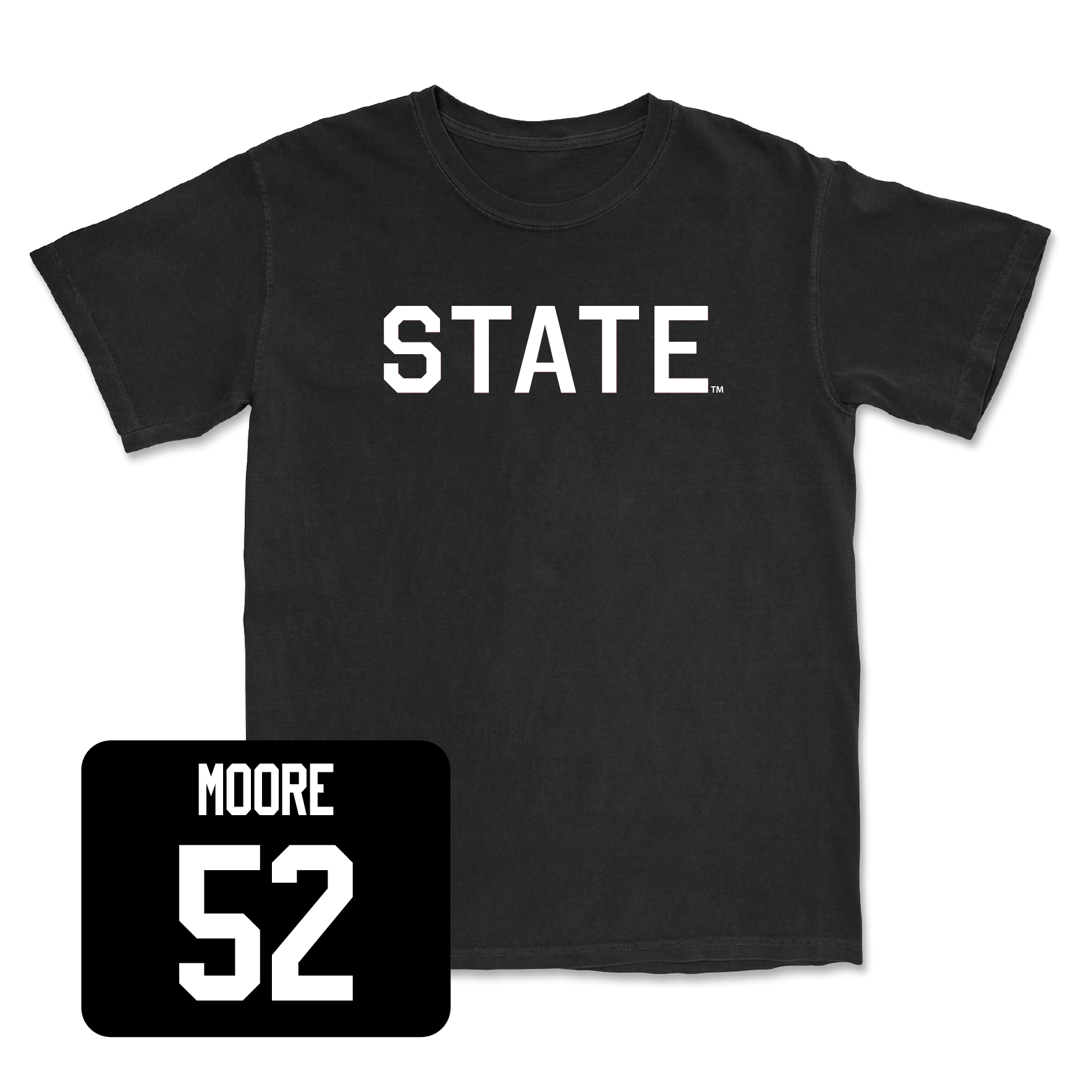 Black Football State Tee Small / Khalid Moore | #52