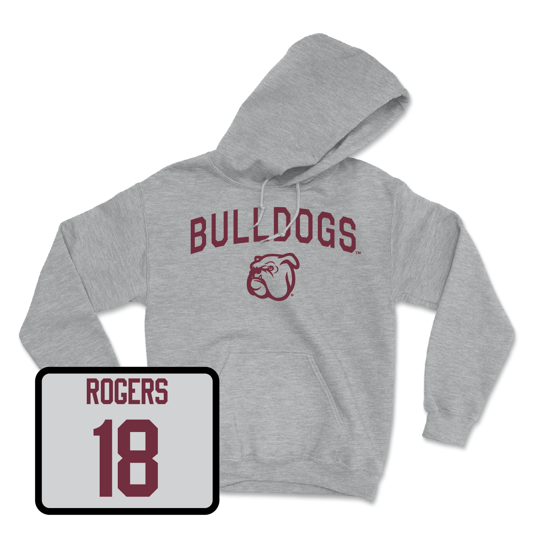 Sport Grey Football Bulldogs Hoodie Small / Khamauri Rogers | #18
