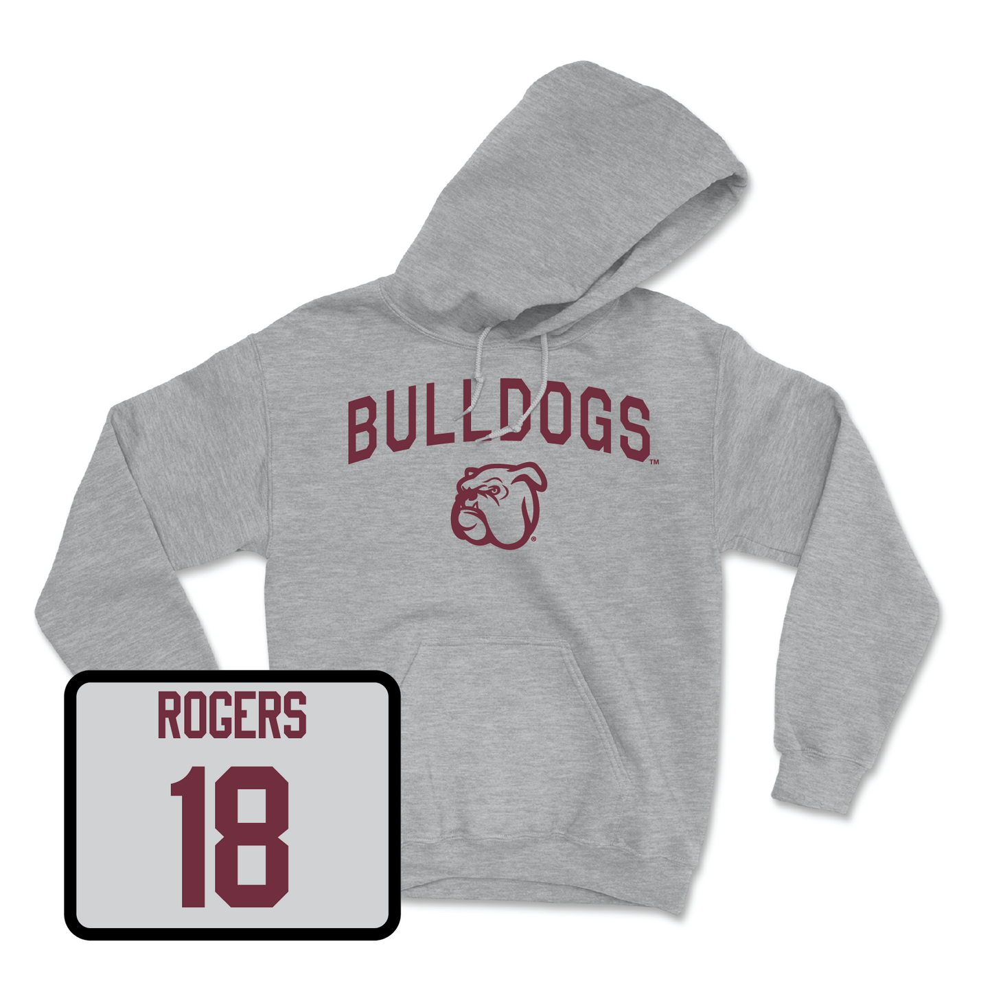Sport Grey Football Bulldogs Hoodie Medium / Khamauri Rogers | #18
