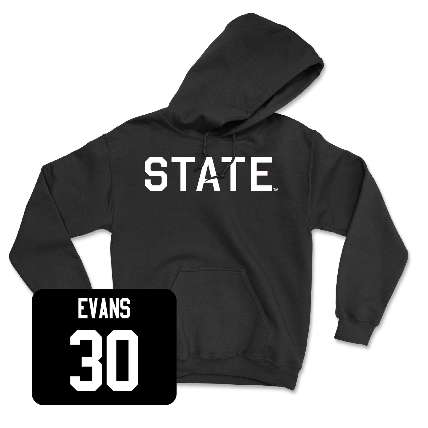 Black Football State Hoodie Large / Luke Evans | #30