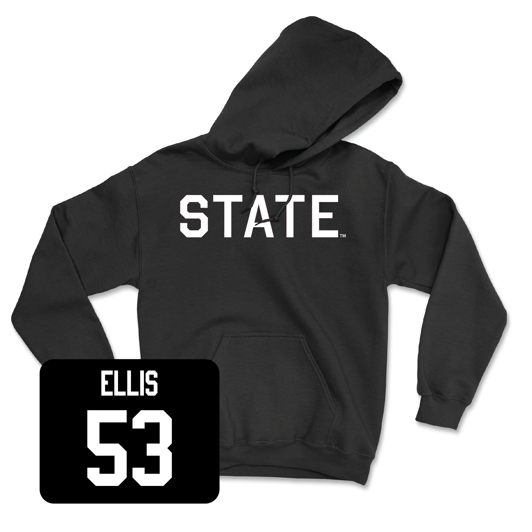 Black Football State Hoodie Large / Malik Ellis | #53