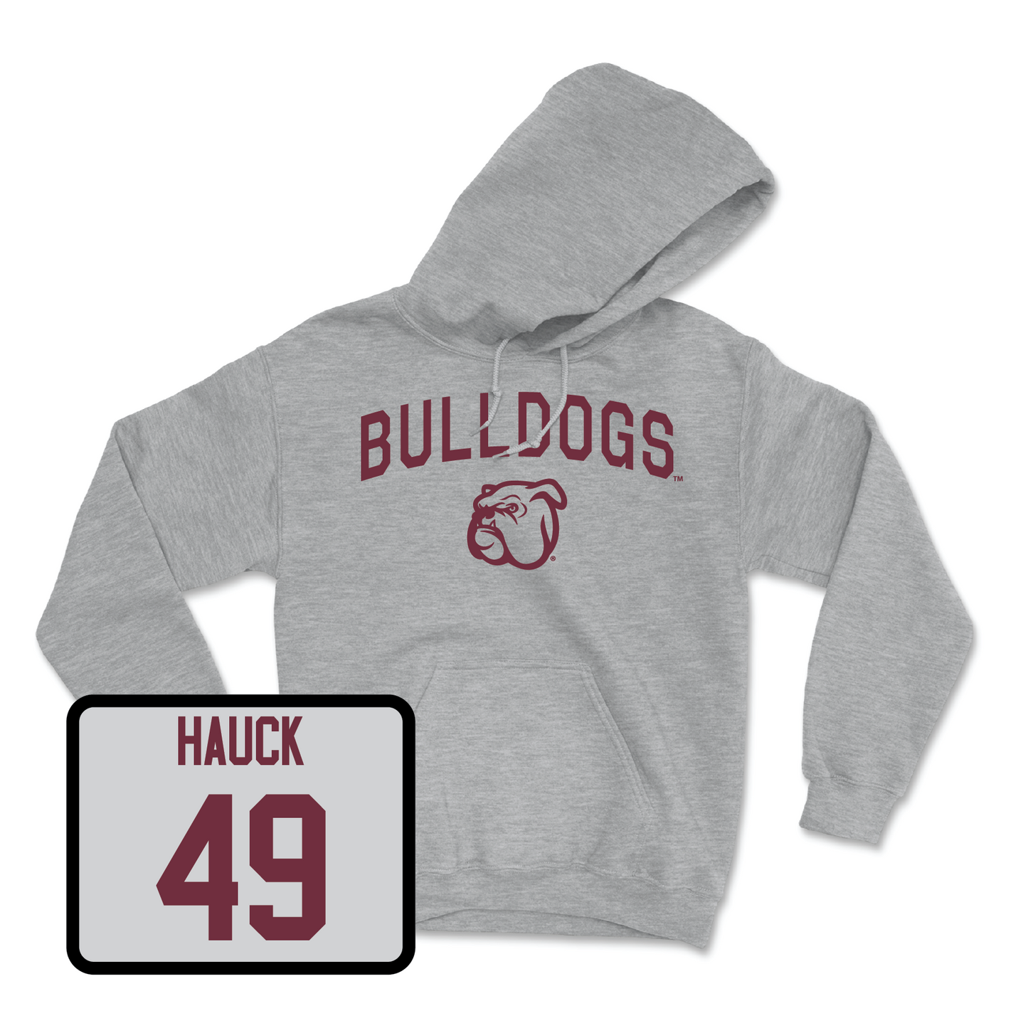 Sport Grey Football Bulldogs Hoodie Large / Marlon Hauck | #49