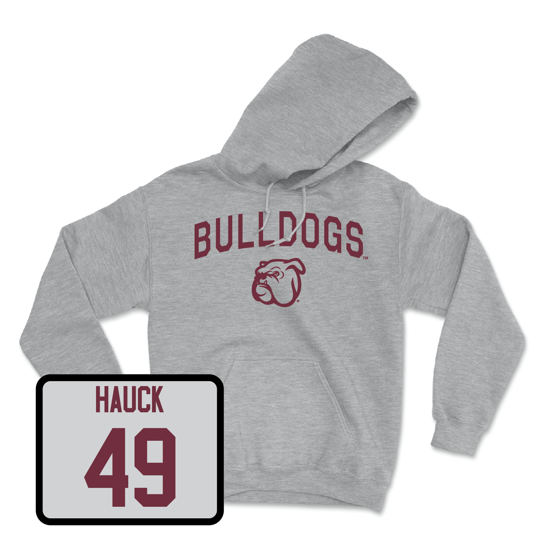 Sport Grey Football Bulldogs Hoodie X-Large / Marlon Hauck | #49