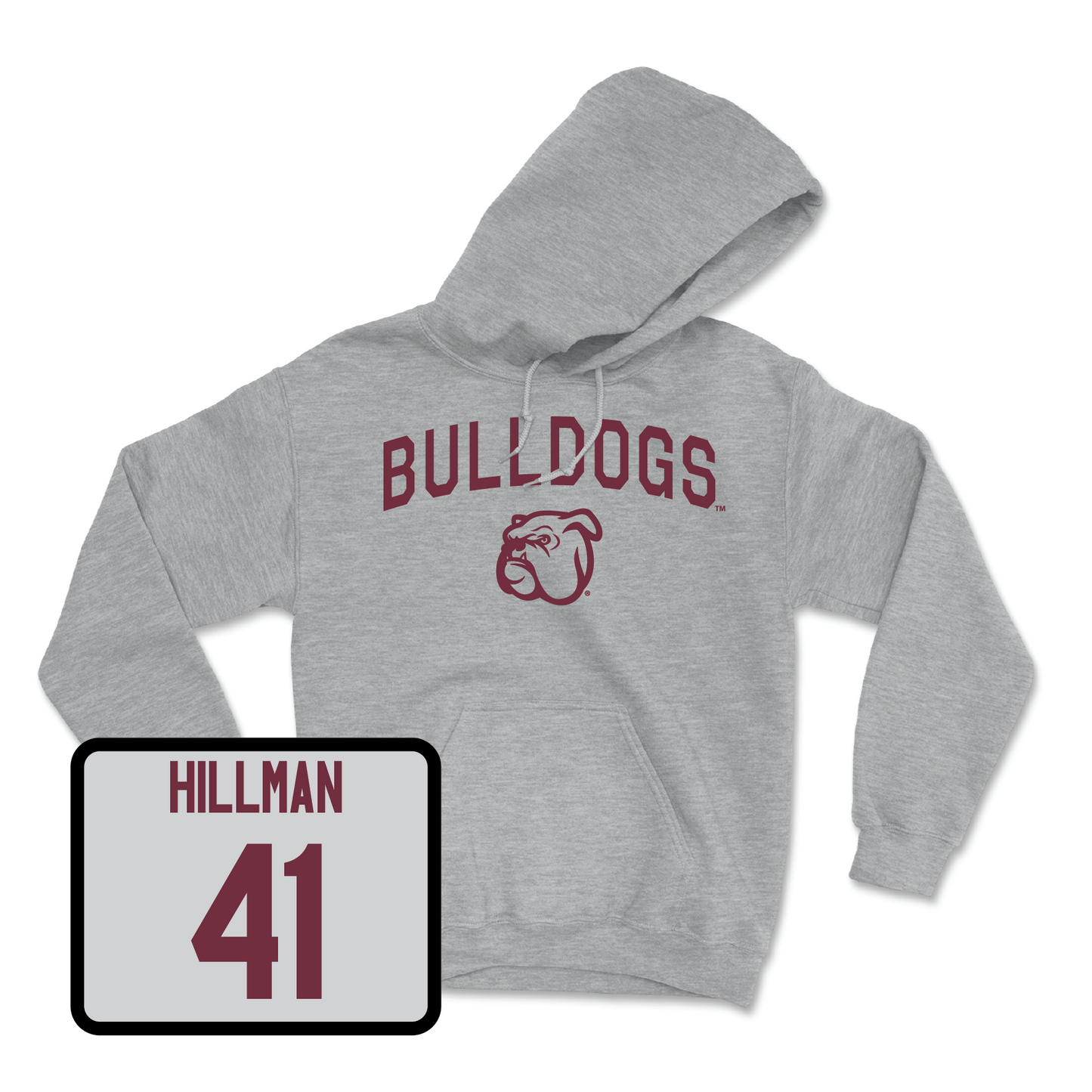 Sport Grey Football Bulldogs Hoodie Youth Small / Manuel Hillman | #41