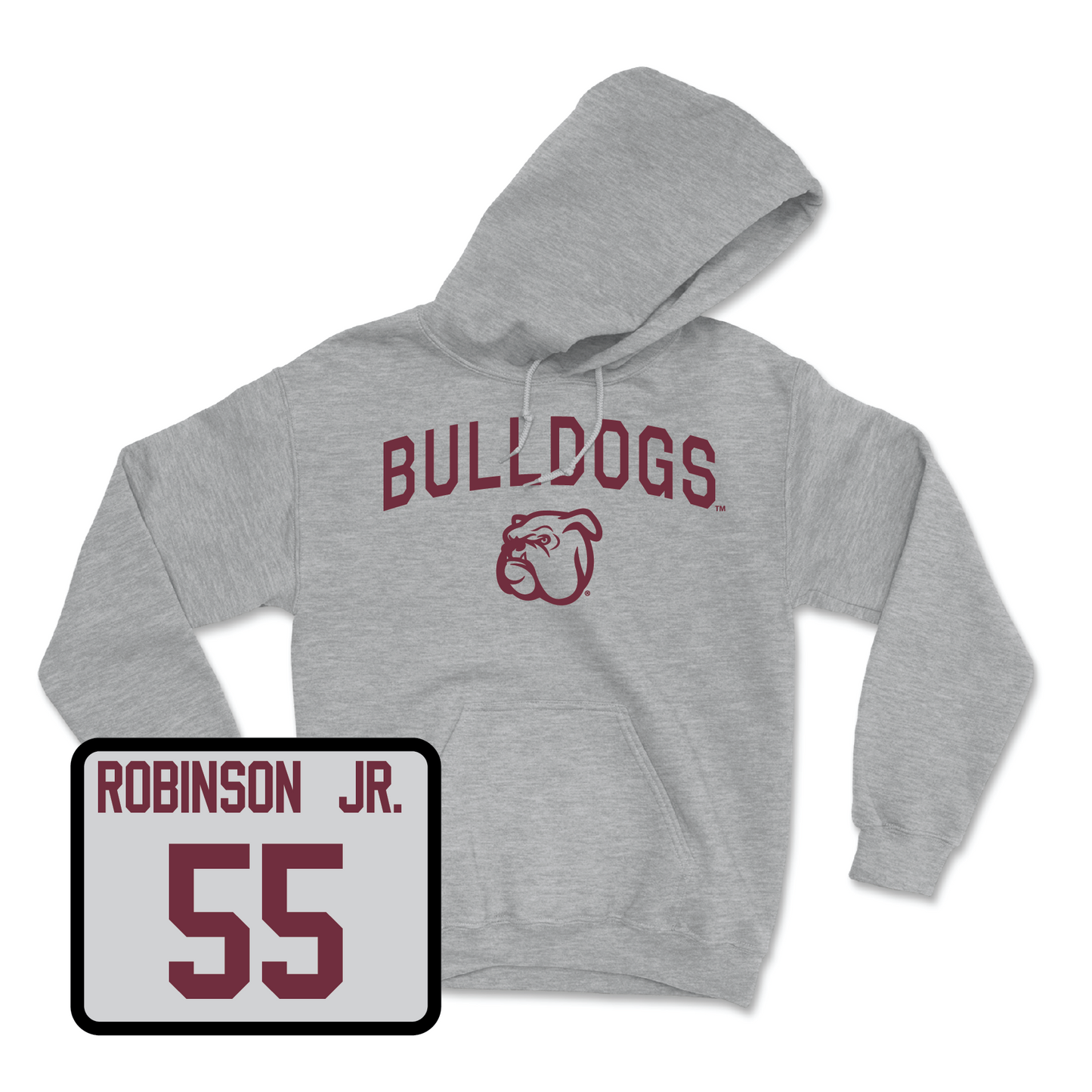 Sport Grey Football Bulldogs Hoodie Large / Michael Robinson Jr | #55