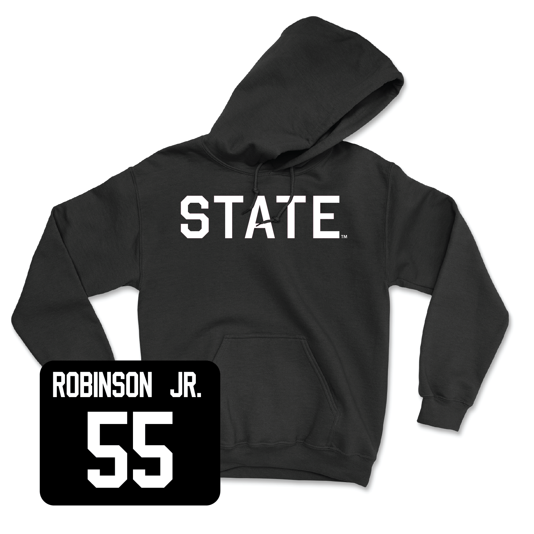 Black Football State Hoodie Small / Michael Robinson Jr | #55