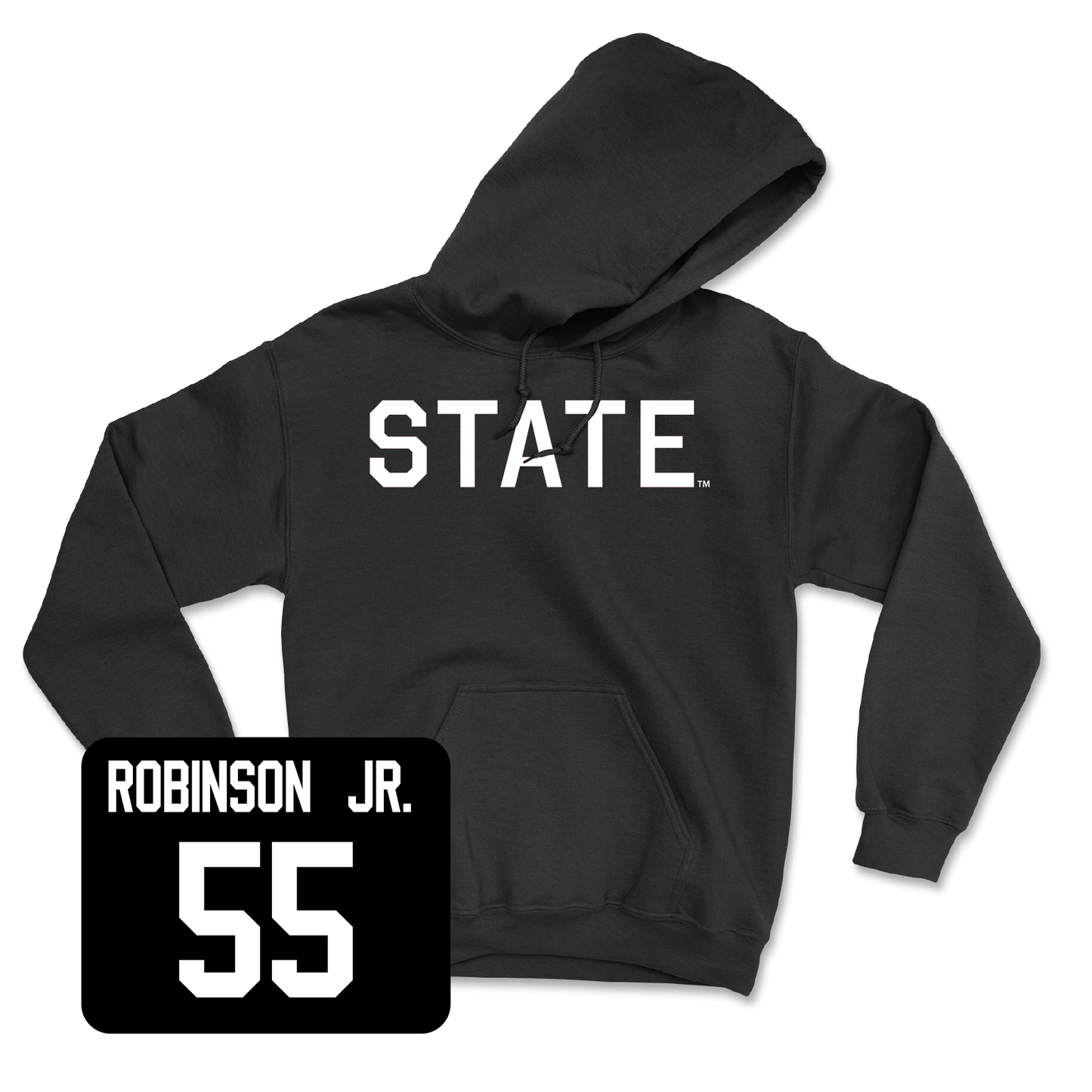 Black Football State Hoodie Medium / Michael Robinson Jr | #55