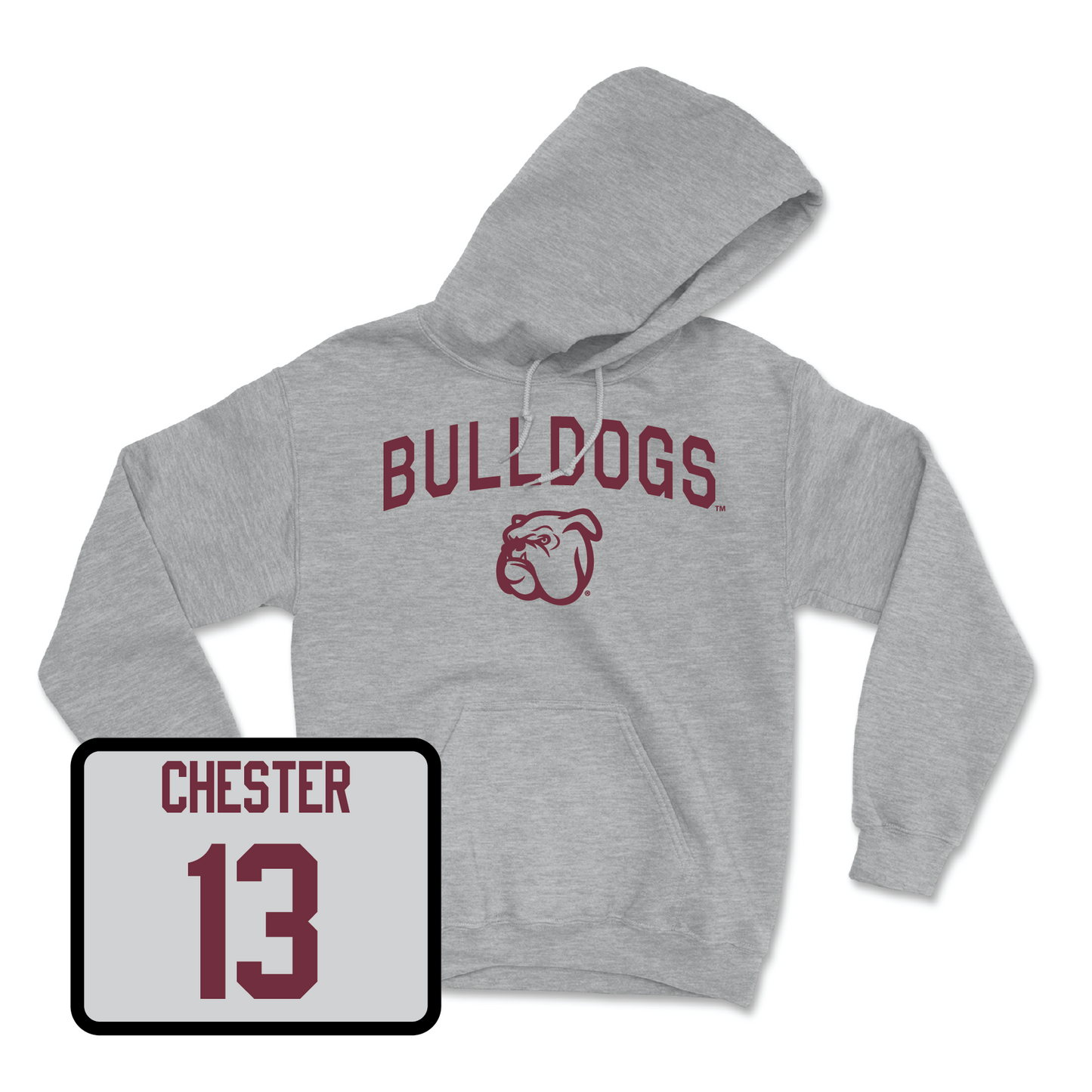 Sport Grey Baseball Bulldogs Hoodie Youth Large / Nate Chester | #13