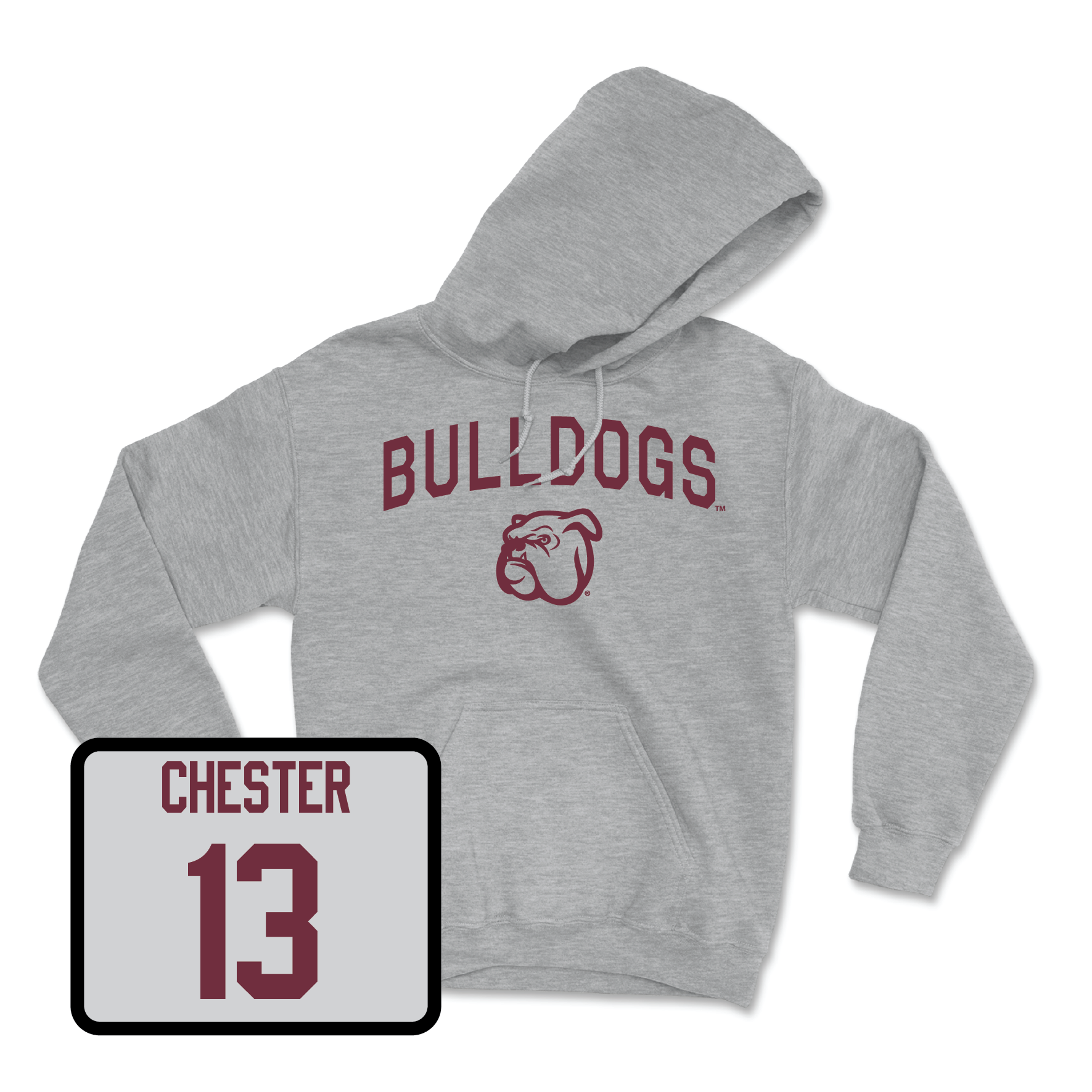 Sport Grey Baseball Bulldogs Hoodie Youth Small / Nate Chester | #13