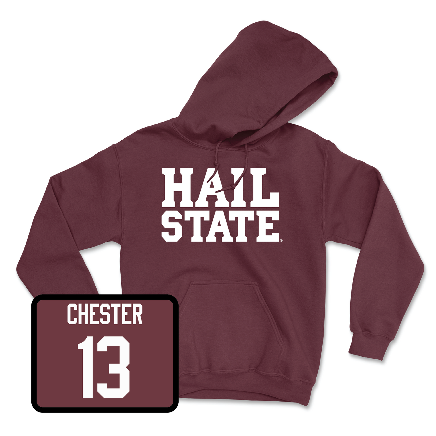 Maroon Baseball Hail Hoodie Youth Large / Nate Chester | #13