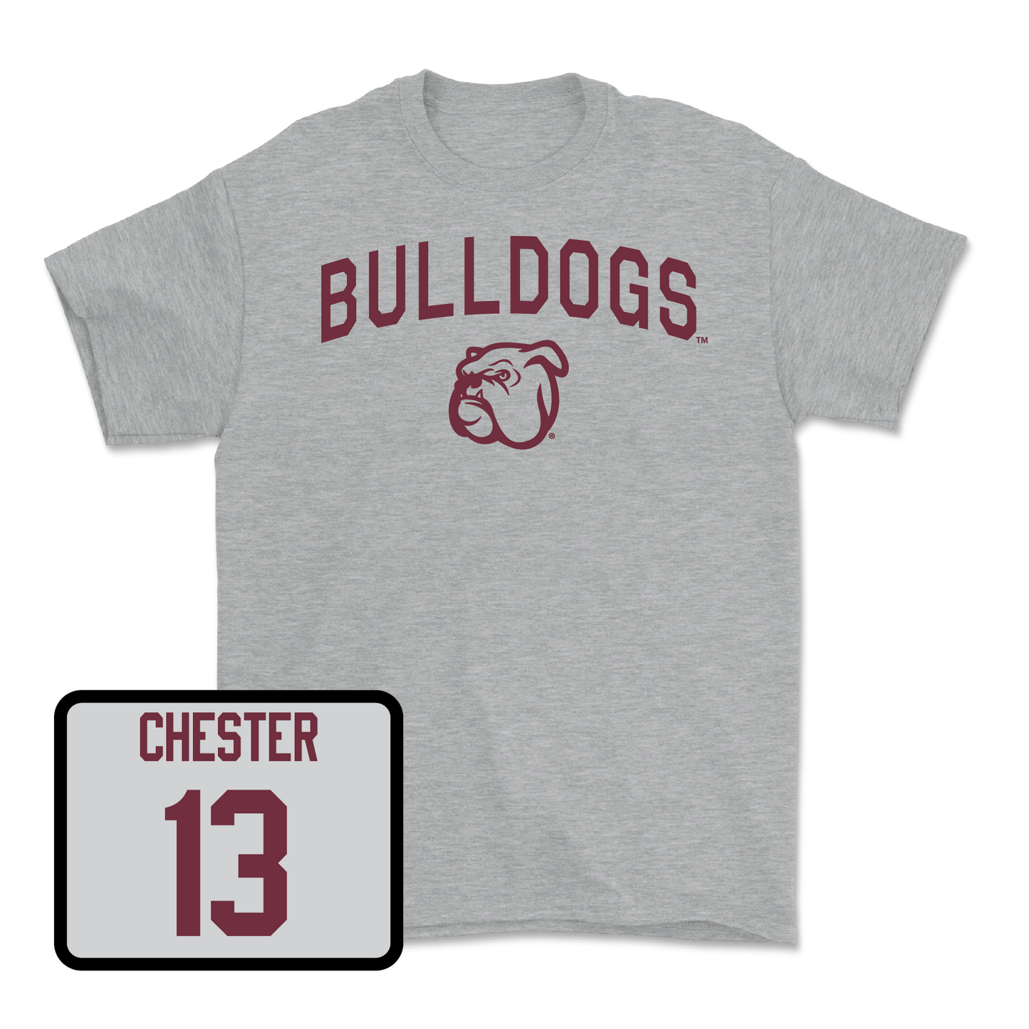 Sport Grey Baseball Bulldogs Tee Youth Large / Nate Chester | #13
