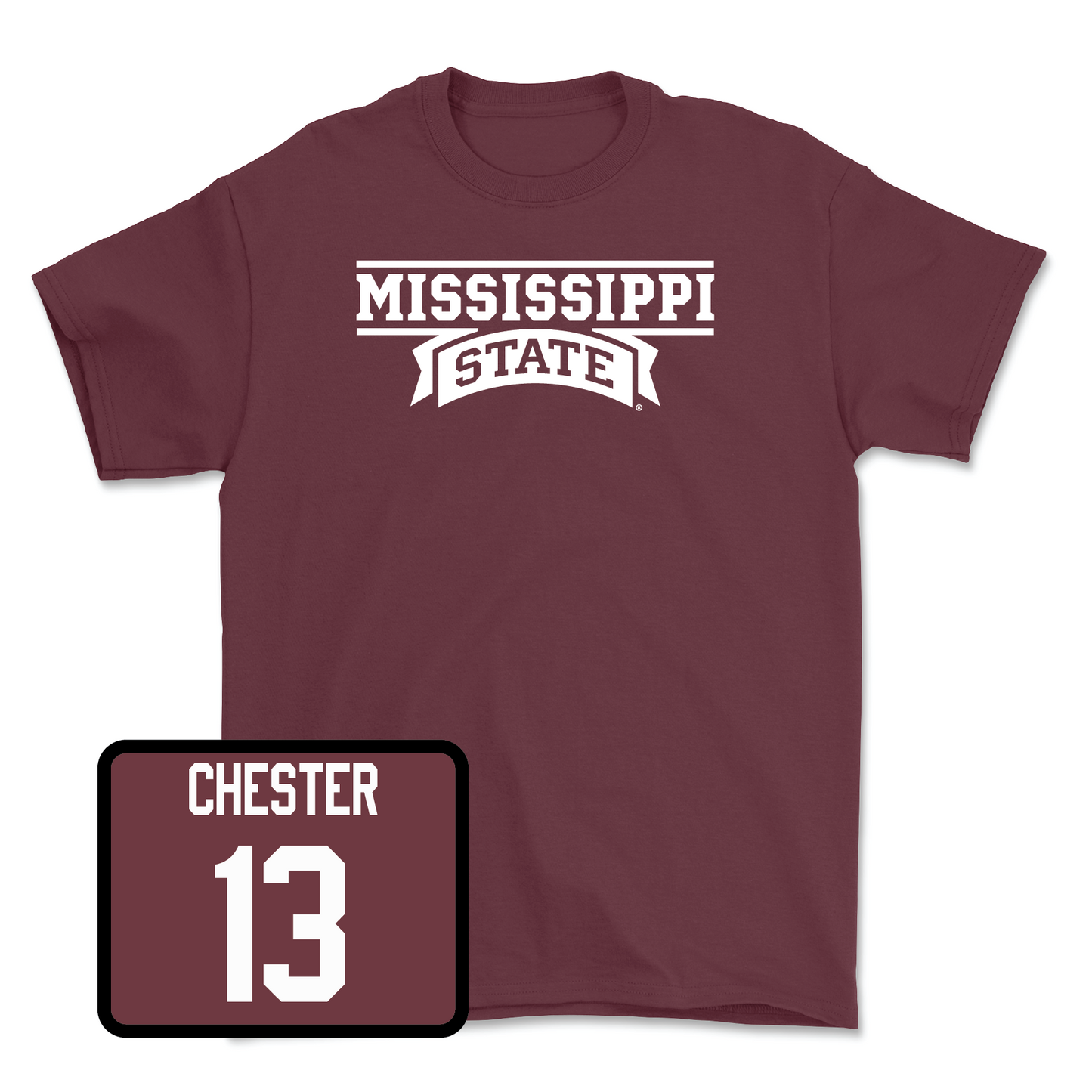 Maroon Baseball Team Tee Youth Large / Nate Chester | #13