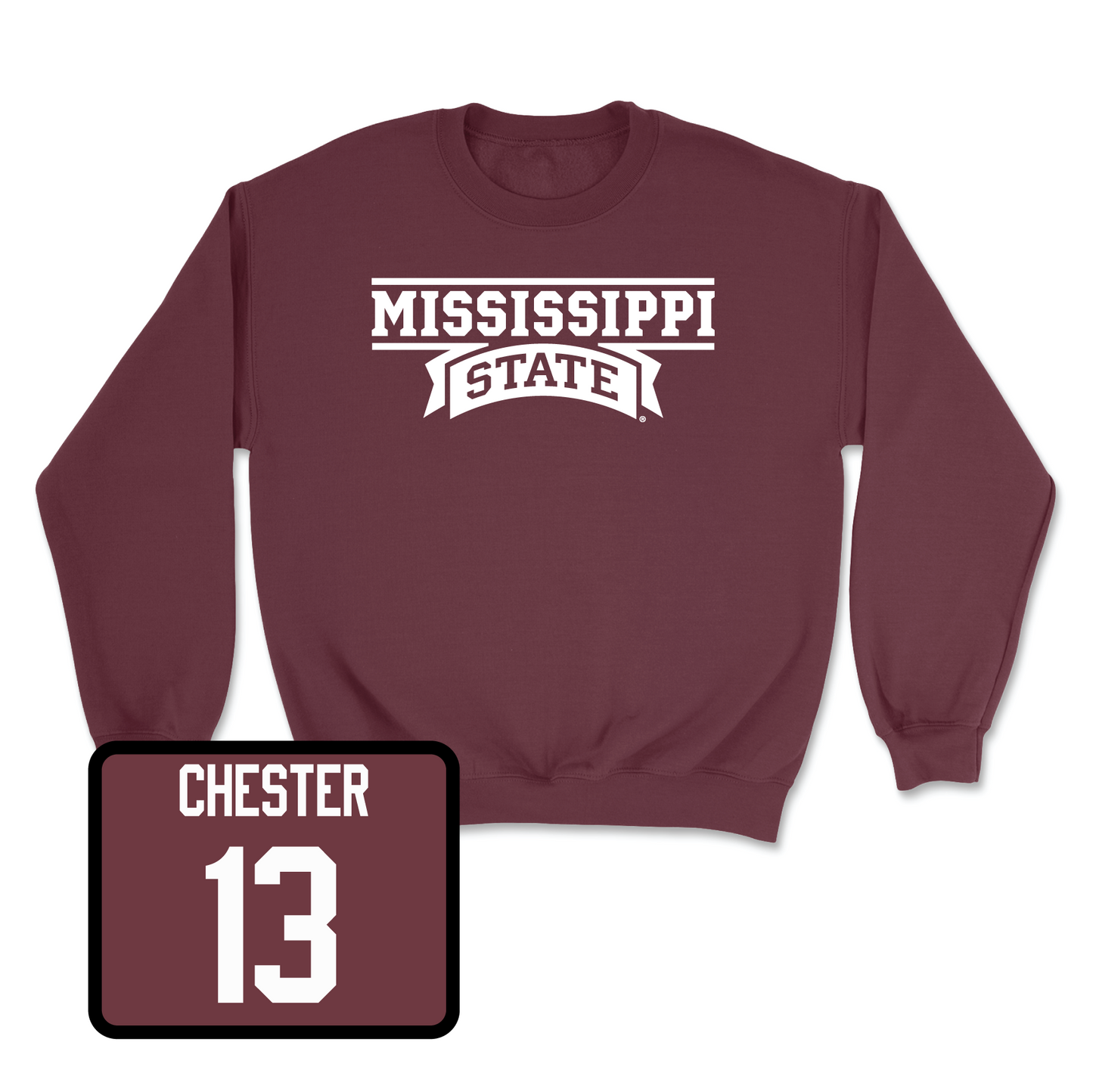 Maroon Baseball Team Crew Youth Large / Nate Chester | #13