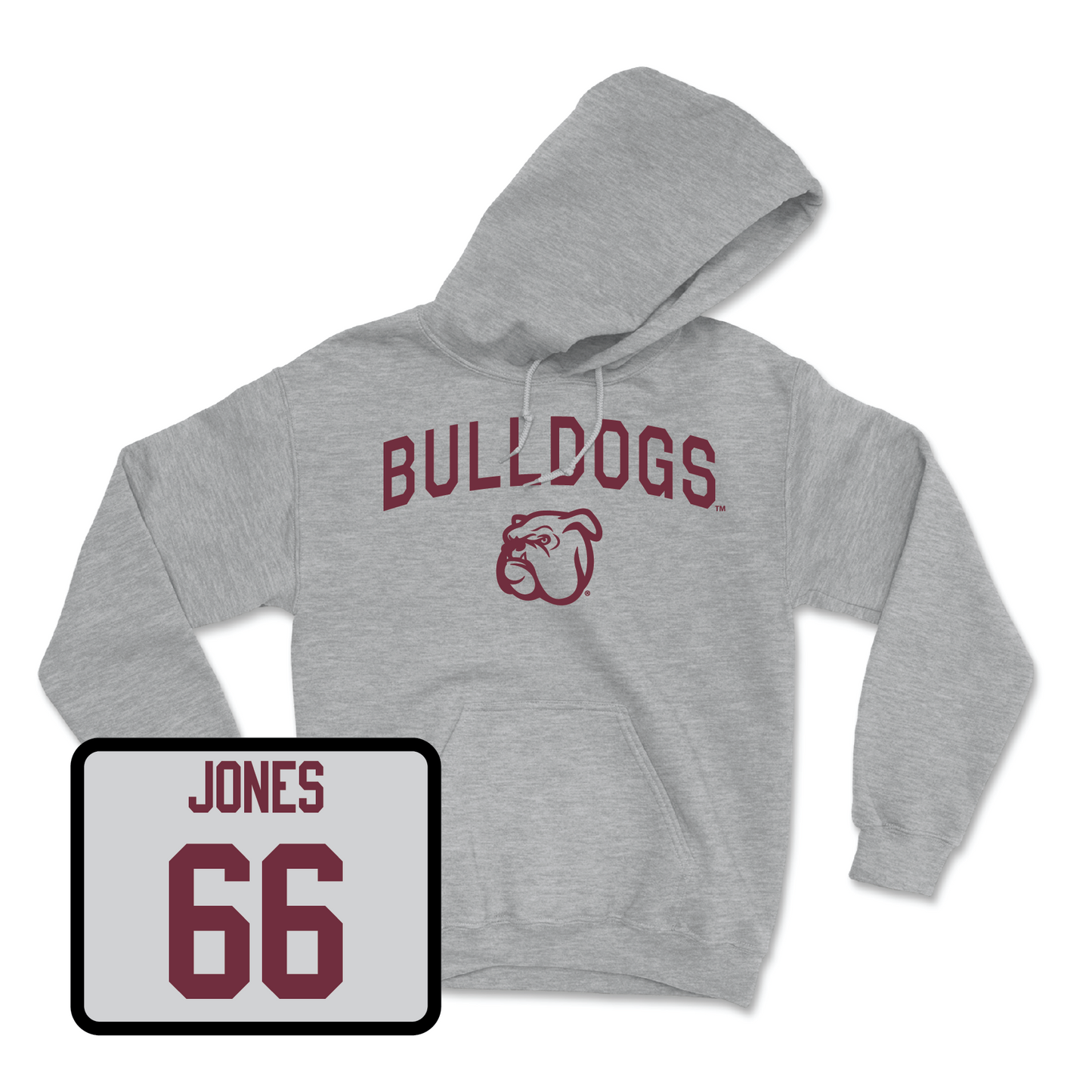 Sport Grey Football Bulldogs Hoodie Large / Nick Jones | #66