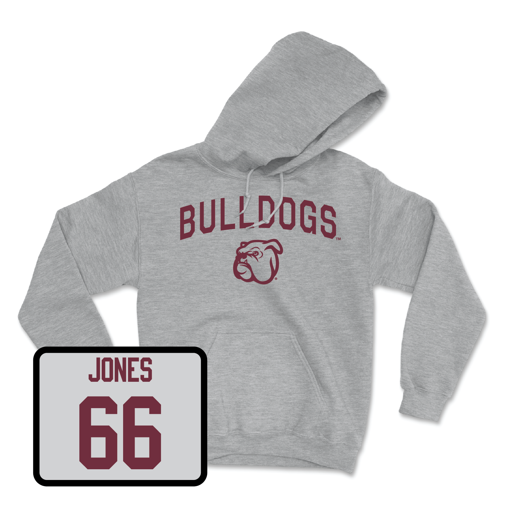 Sport Grey Football Bulldogs Hoodie Youth Large / Nick Jones | #66