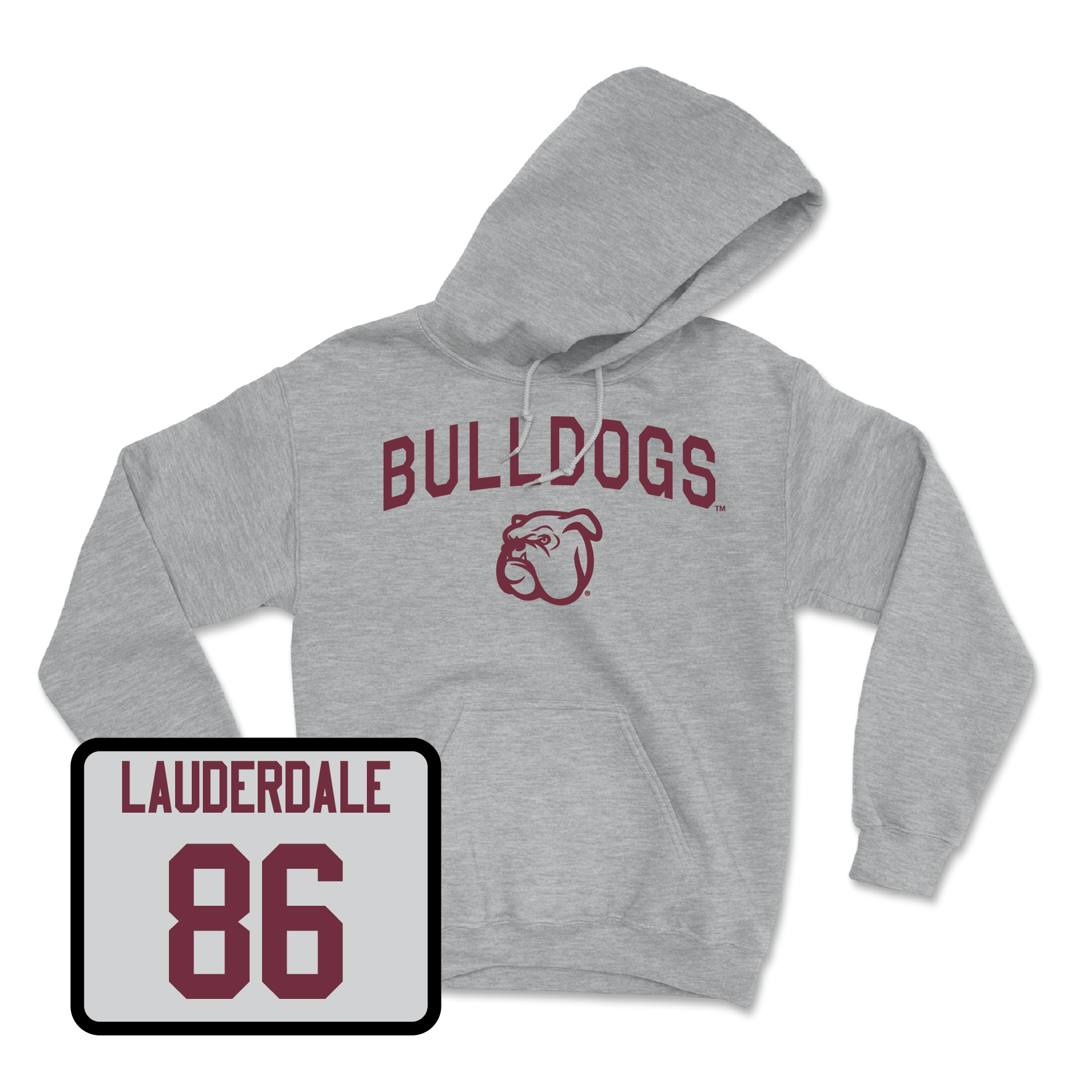 Sport Grey Football Bulldogs Hoodie Youth Large / Nick Lauderdale | #86