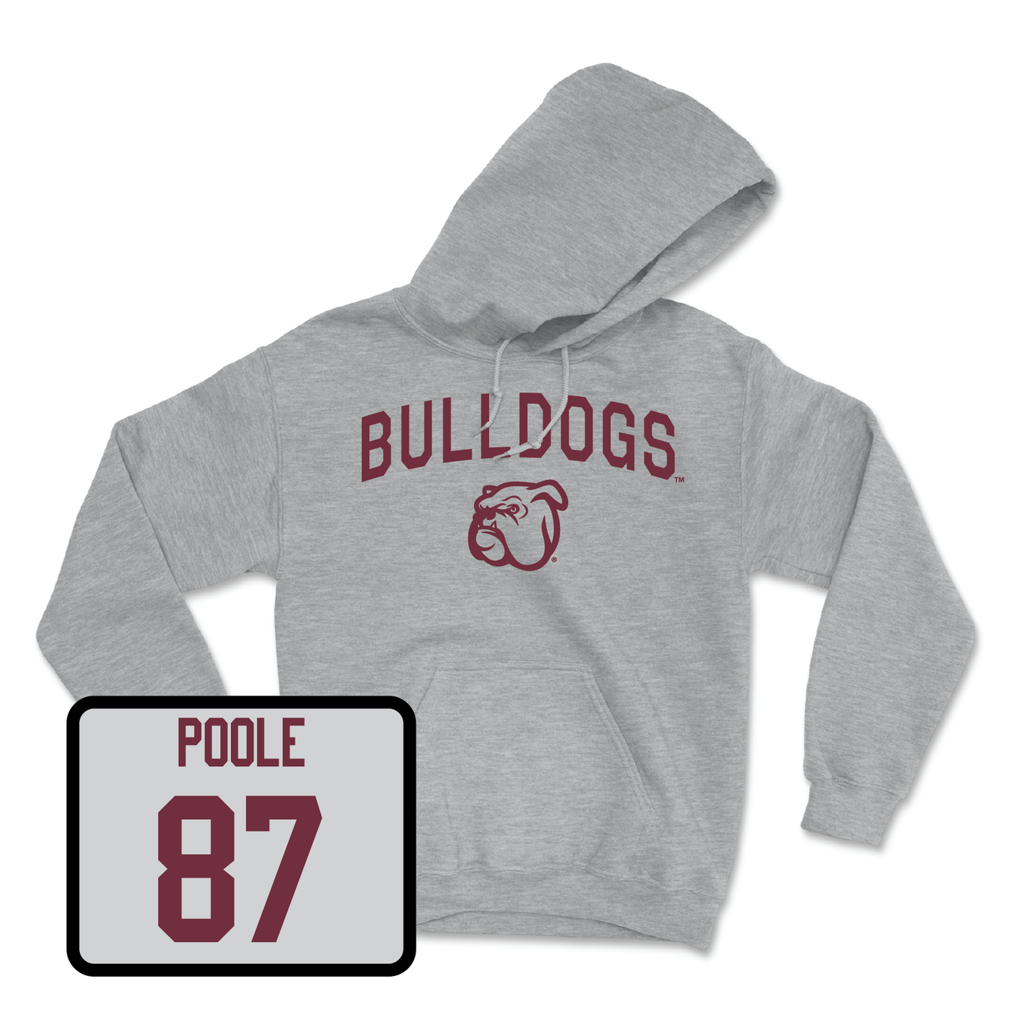 Sport Grey Football Bulldogs Hoodie Large / Nakai Poole | #87