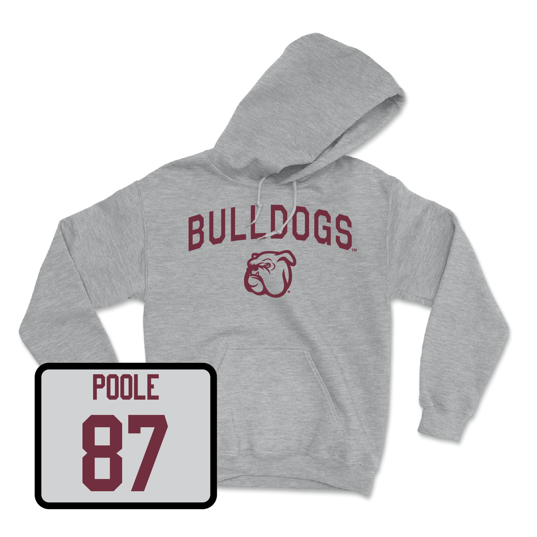 Sport Grey Football Bulldogs Hoodie X-Large / Nakai Poole | #87