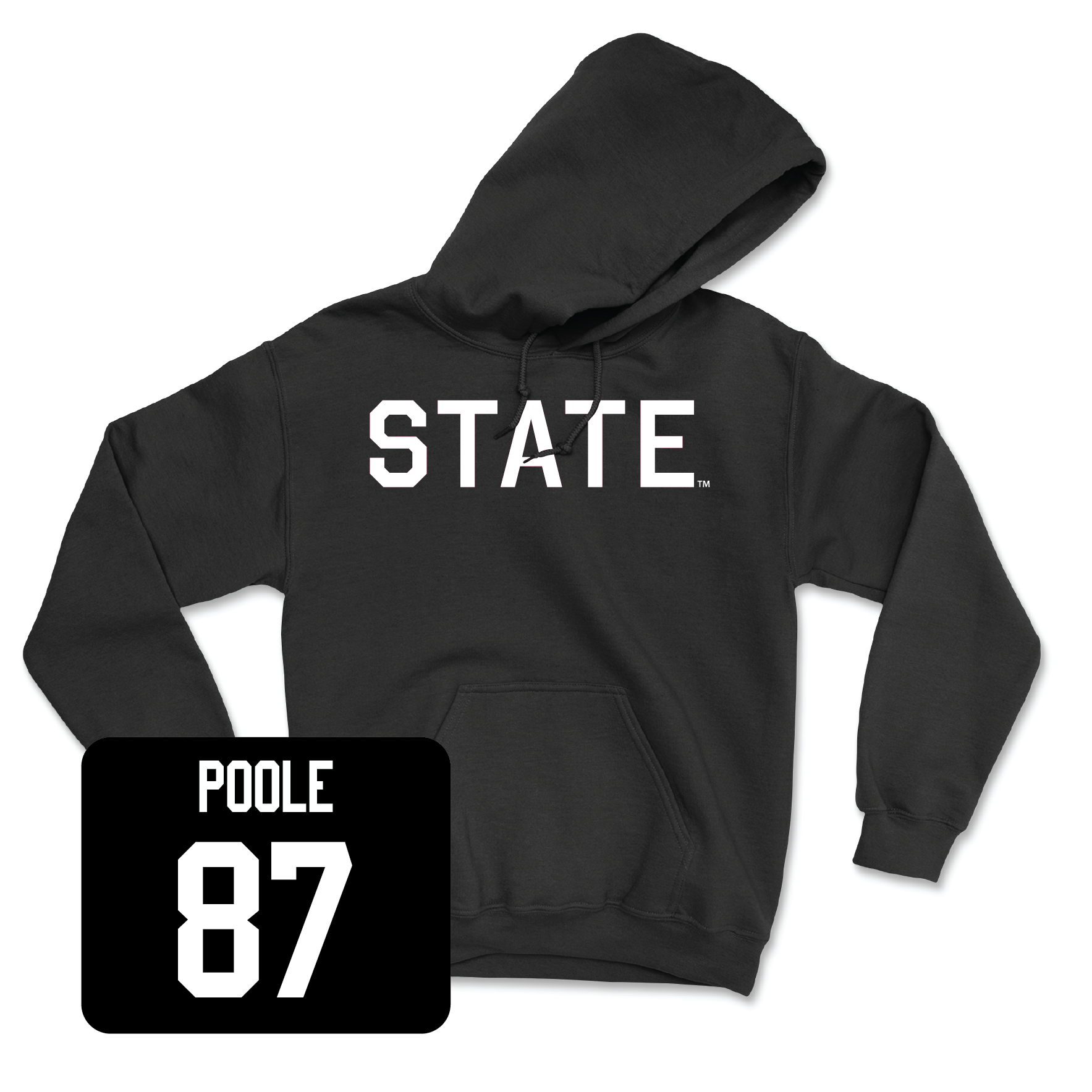 Black Football State Hoodie 2X-Large / Nakai Poole | #87
