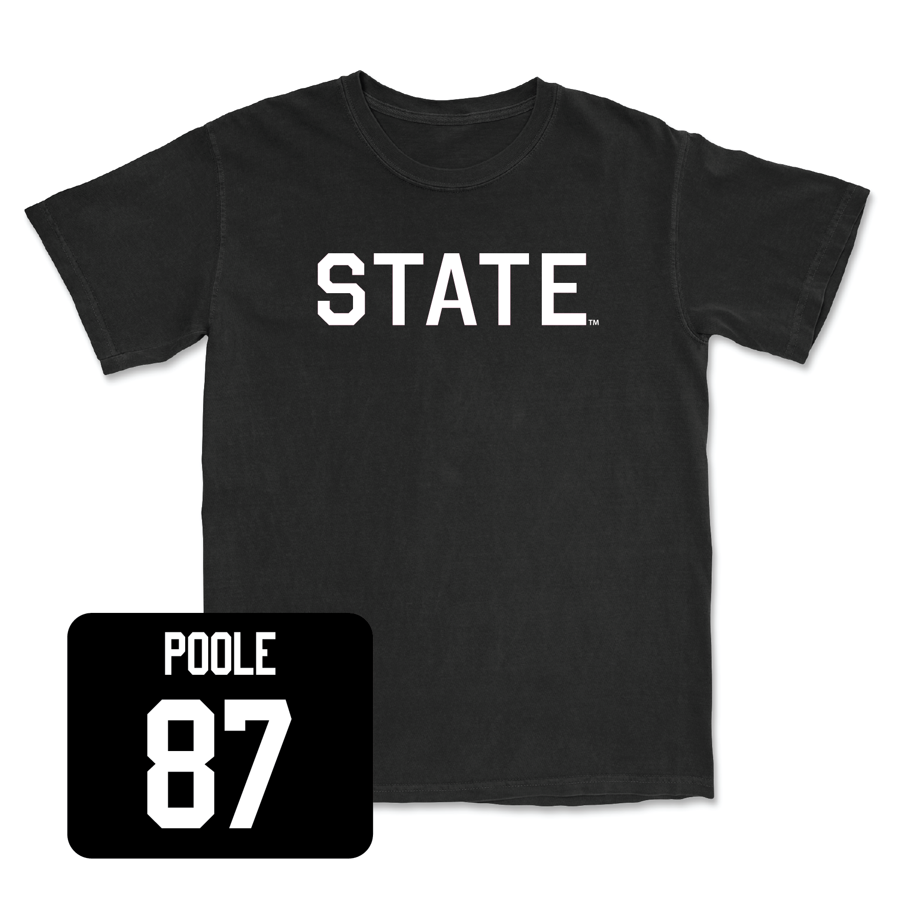 Black Football State Tee Large / Nakai Poole | #87