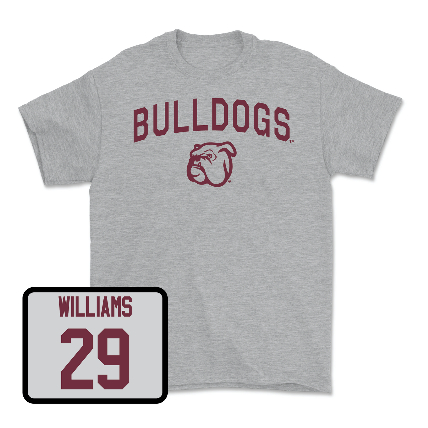 Sport Grey Baseball Bulldogs Tee 2X-Large / Nate Williams | #29