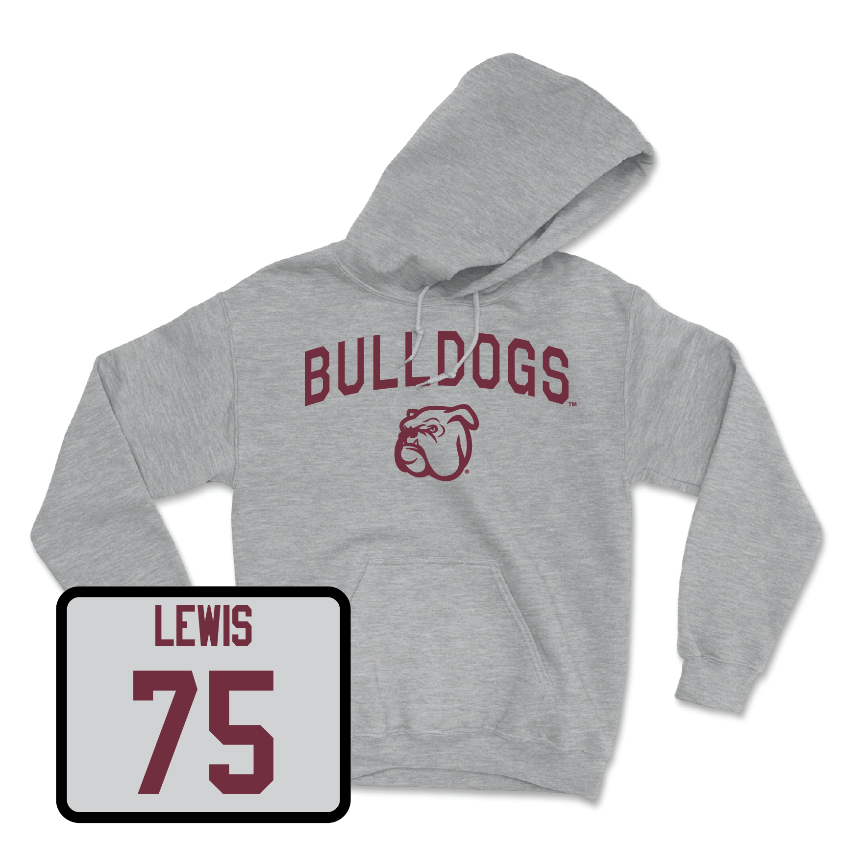 Sport Grey Football Bulldogs Hoodie Large / Percy Lewis | #75