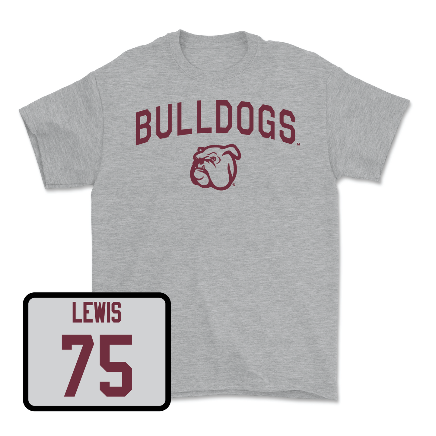 Sport Grey Football Bulldogs Tee Large / Percy Lewis | #75