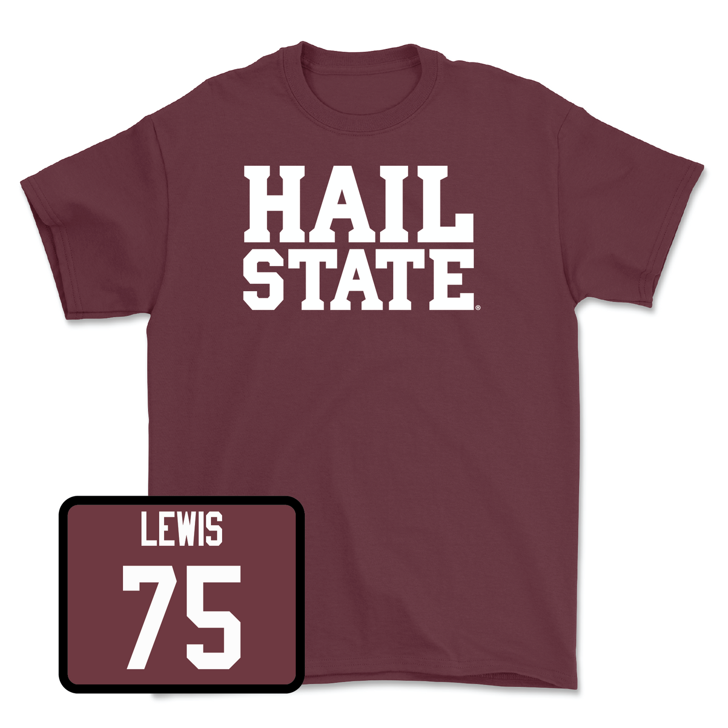 Maroon Football Hail Tee Youth Large / Percy Lewis | #75