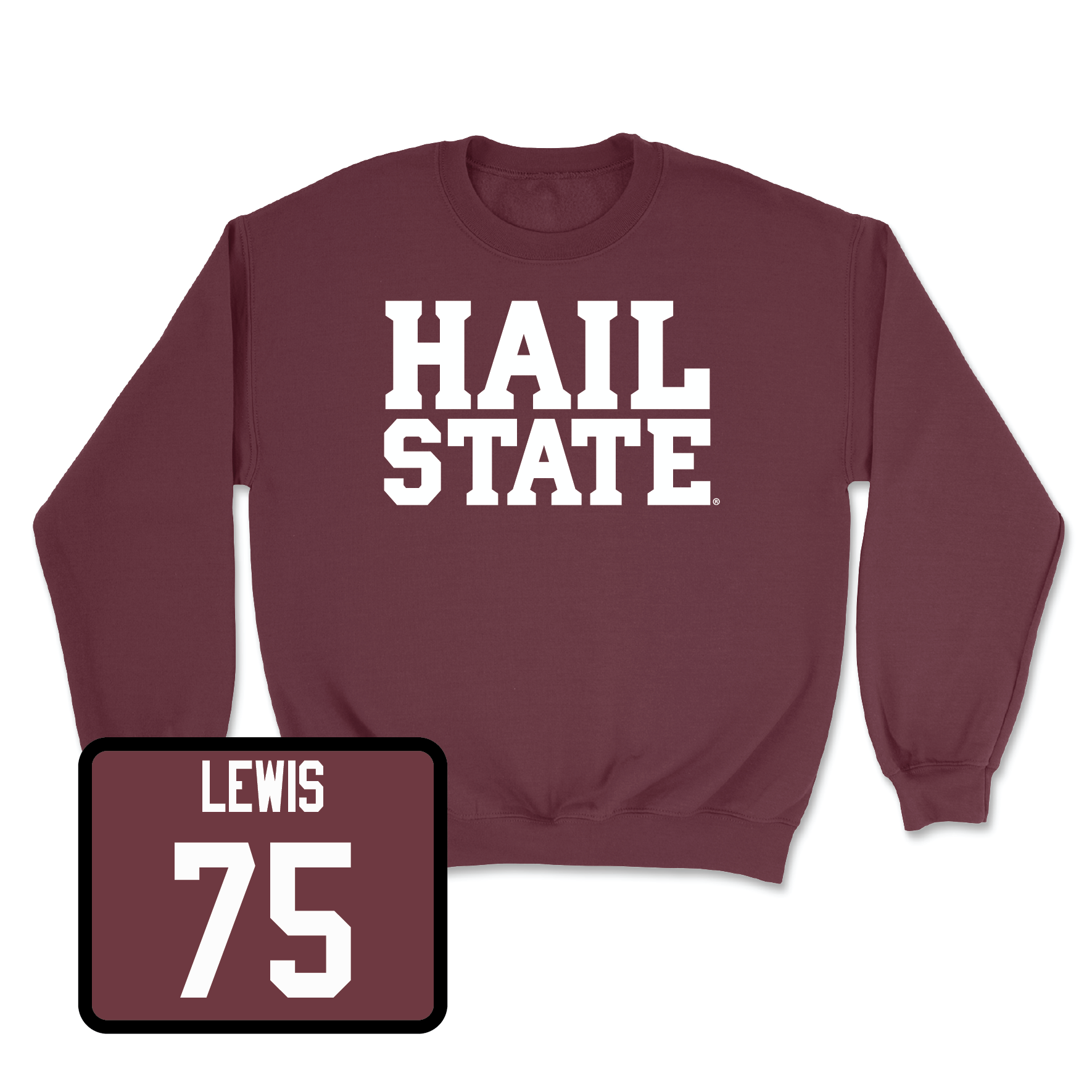 Maroon Football Hail Crew Large / Percy Lewis | #75