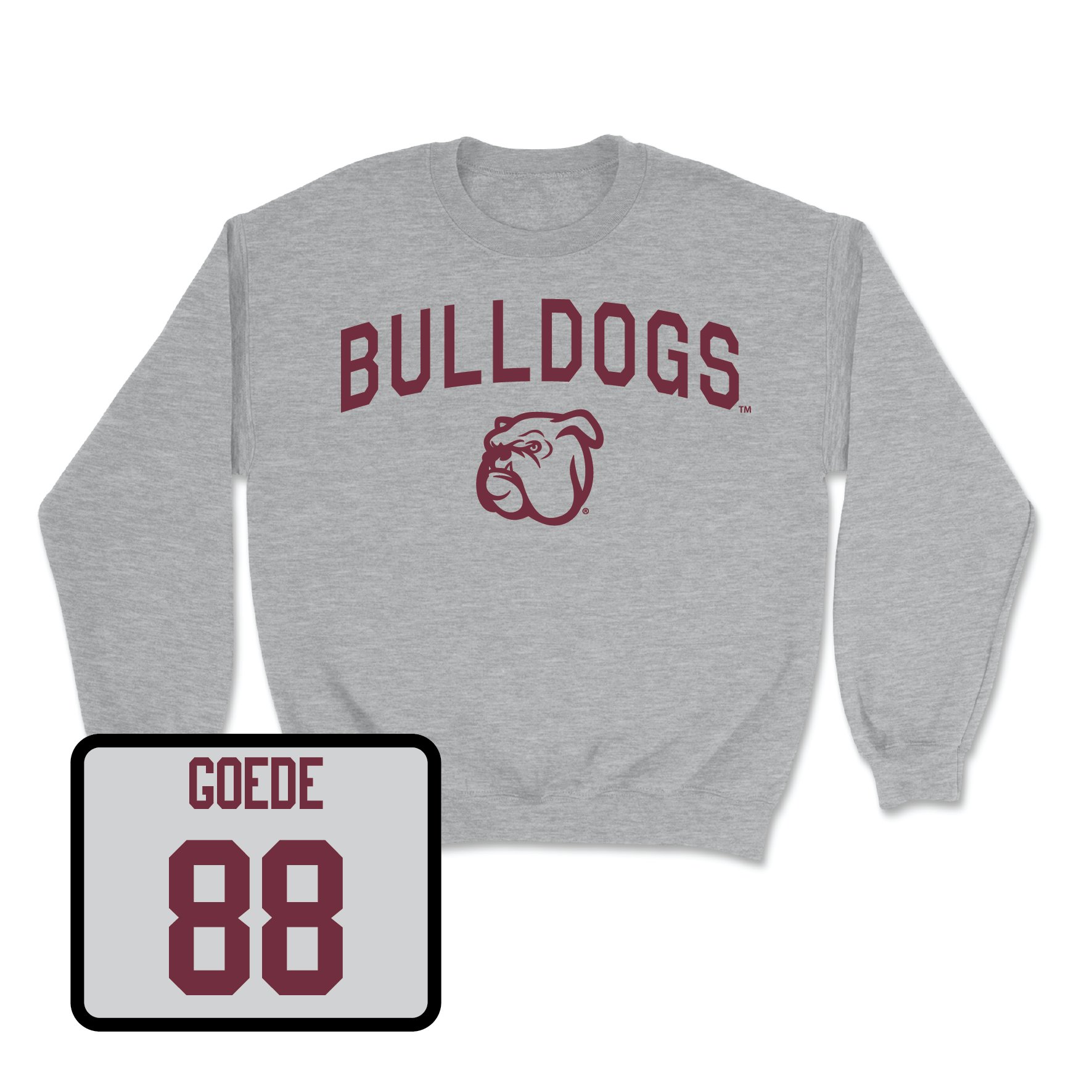Sport Grey Football Bulldogs Crew Youth Large / Ryland Goede | #88