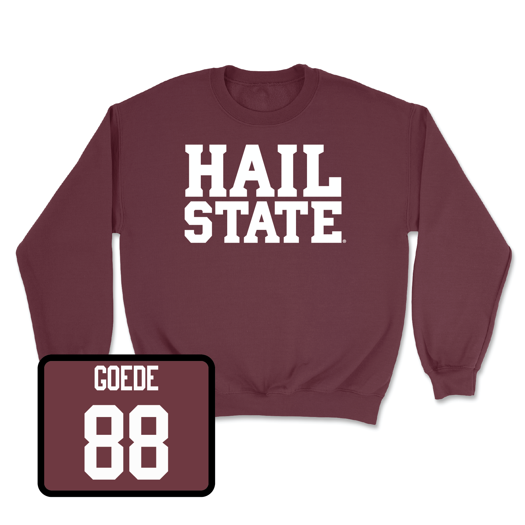 Maroon Football Hail Crew Youth Large / Ryland Goede | #88
