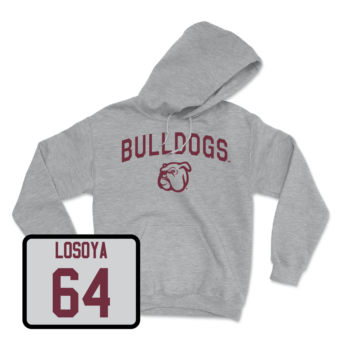 Sport Grey Football Bulldogs Hoodie Medium / Steven Losoya | #64
