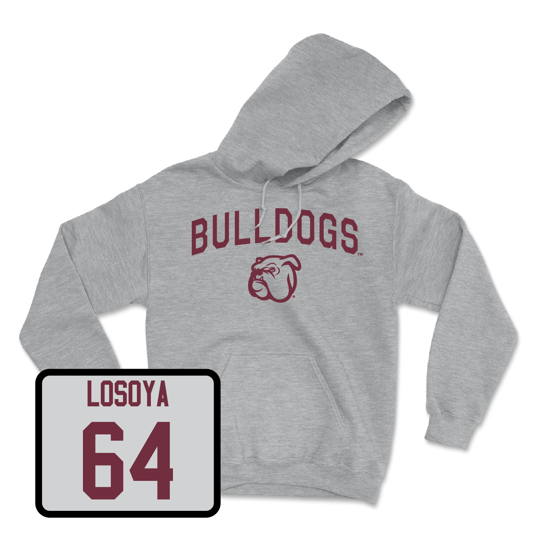 Sport Grey Football Bulldogs Hoodie 3X-Large / Steven Losoya | #64