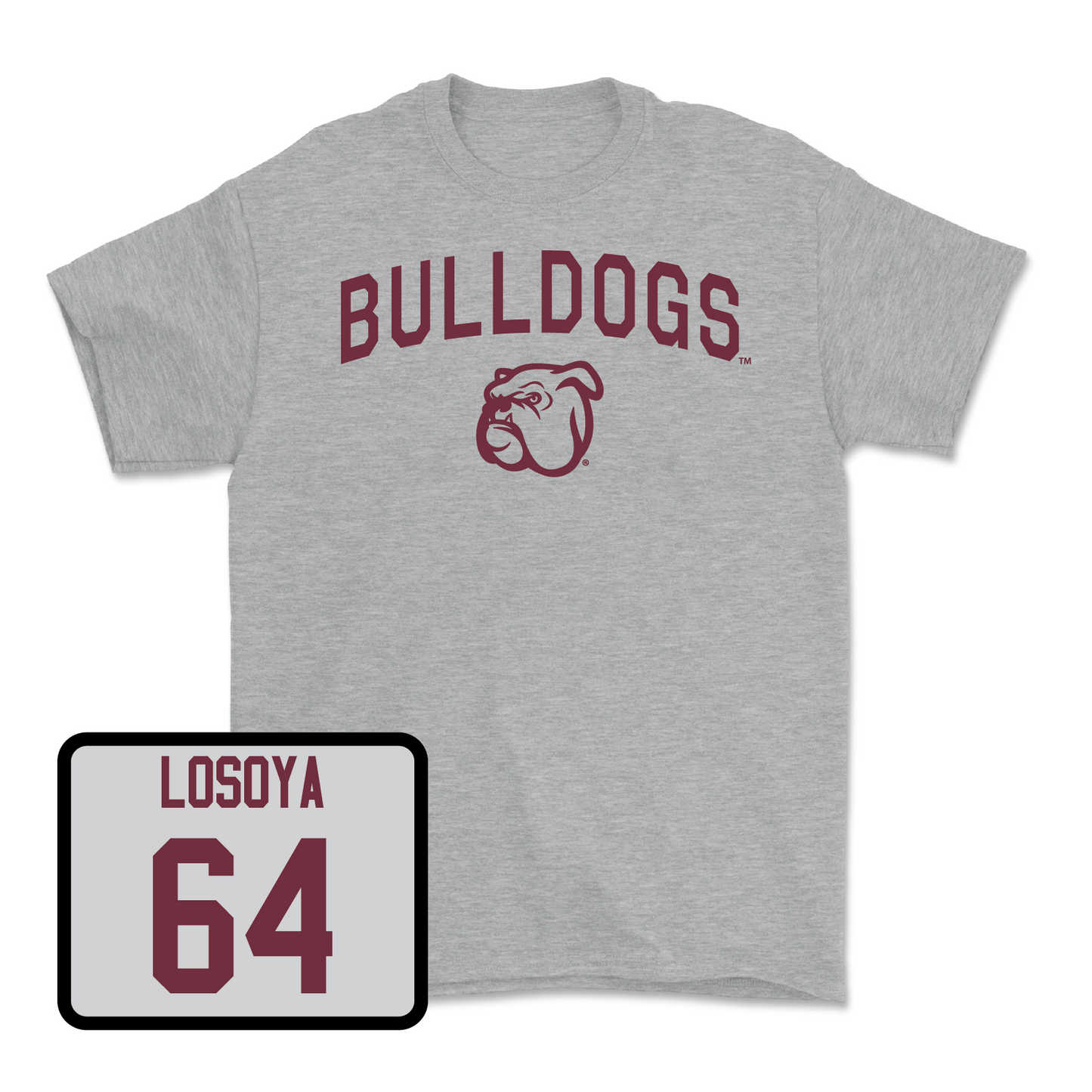 Sport Grey Football Bulldogs Tee Youth Large / Steven Losoya | #64