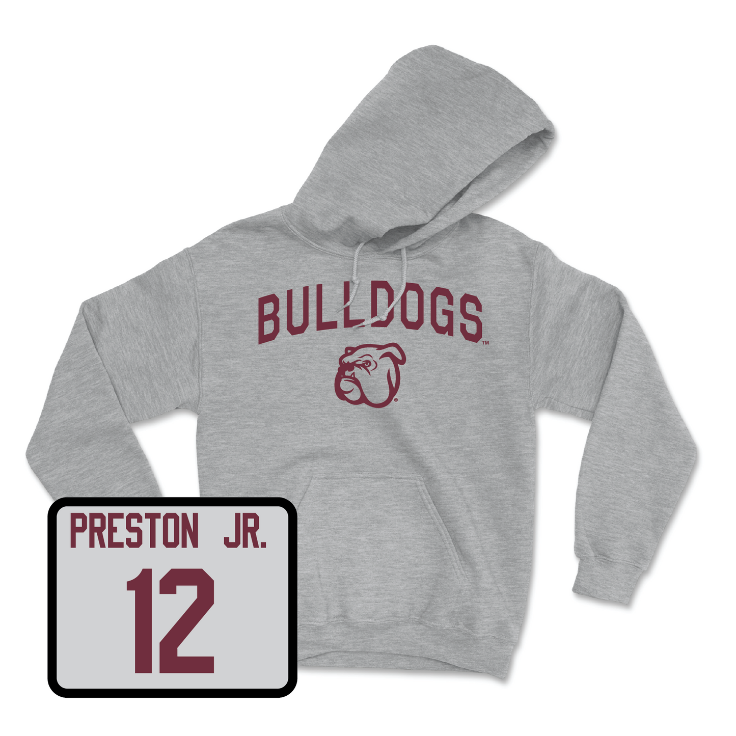 Sport Grey Football Bulldogs Hoodie Small / Shawn Preston Jr | #12
