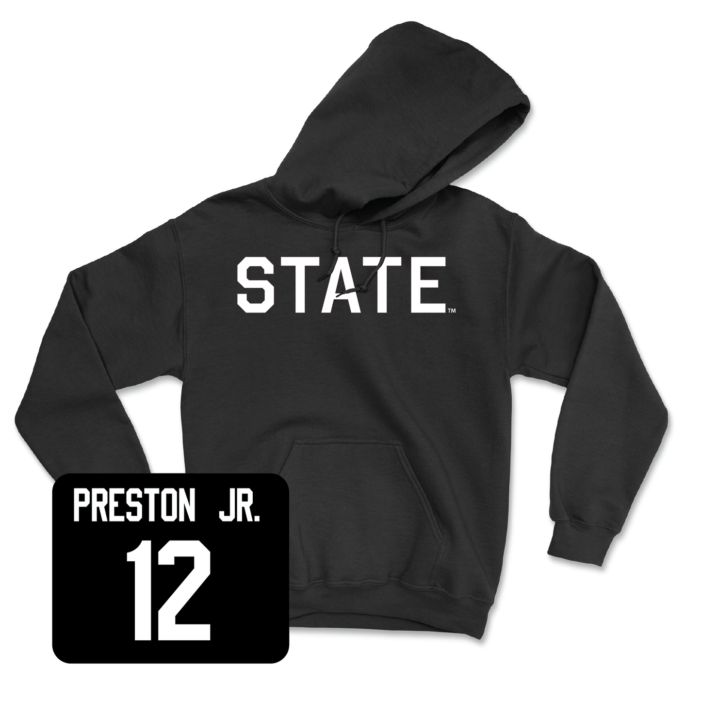 Black Football State Hoodie Small / Shawn Preston Jr | #12