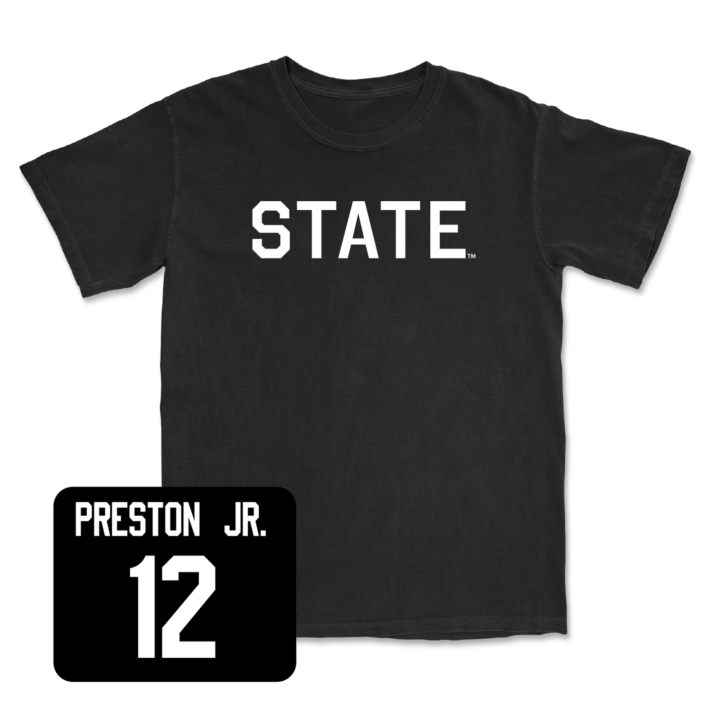 Black Football State Tee Medium / Shawn Preston Jr | #12